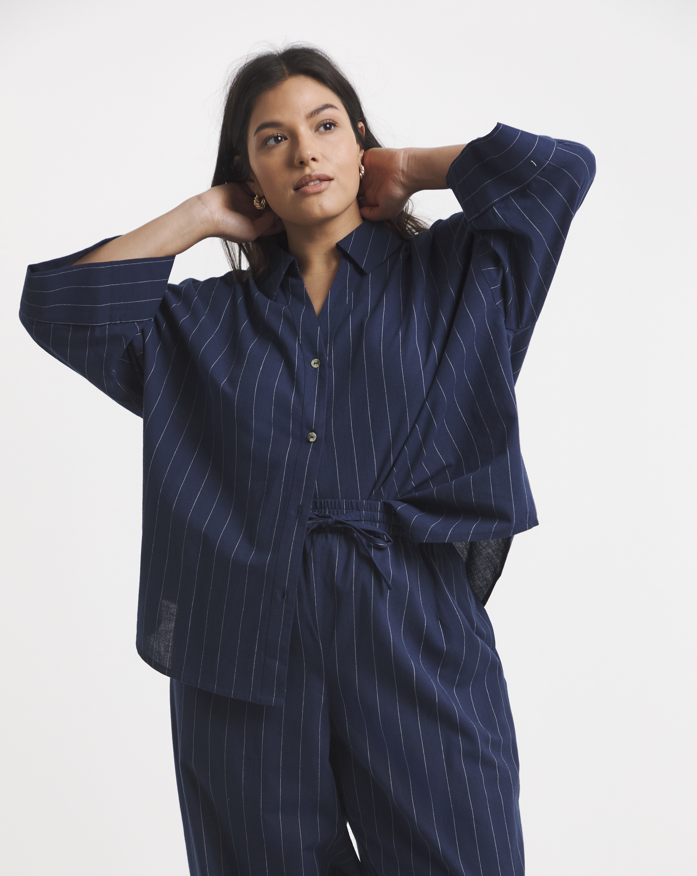 Navy Stripe Boxy Shirt