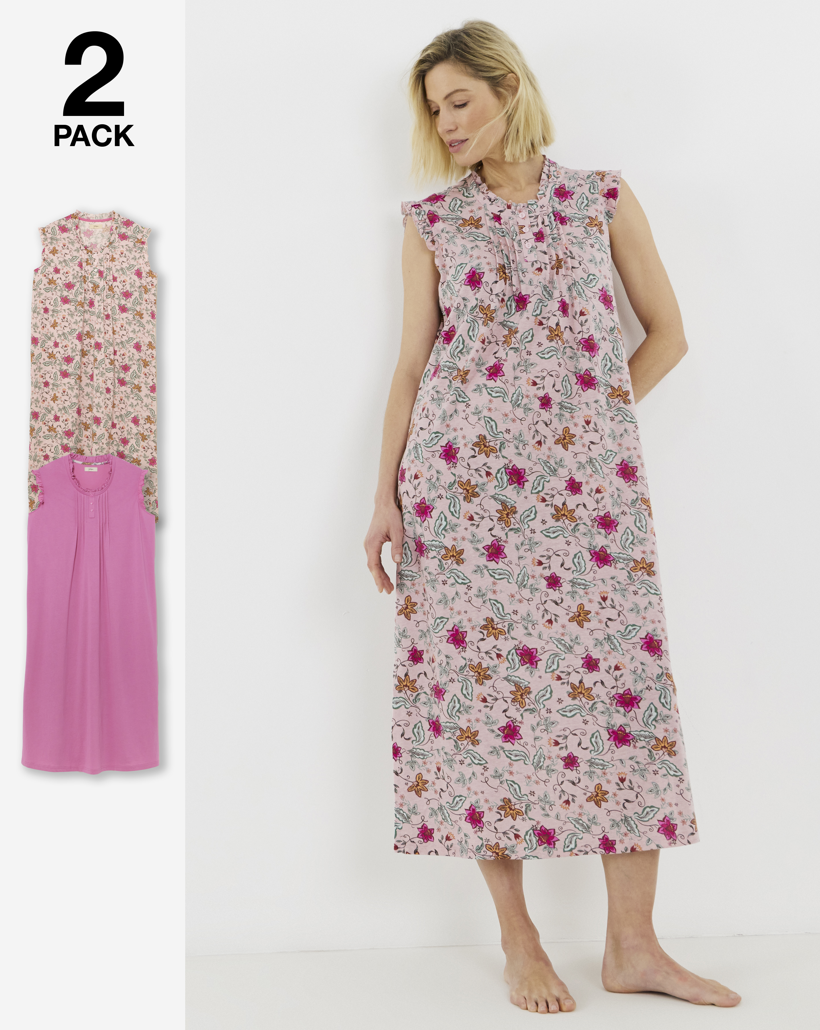 Julipa 2 Pack Value Floral Nighties