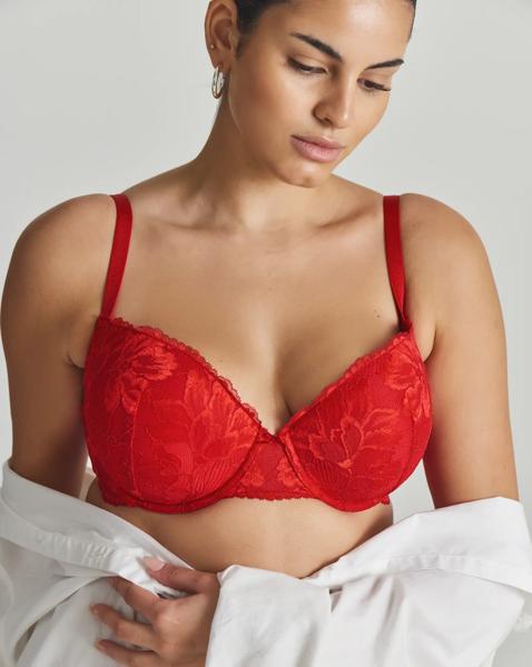 Dorina Curves Perfect Lace Bra Red