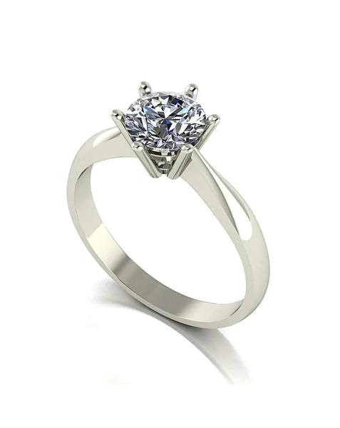 9ct White Gold Moissanite Ring