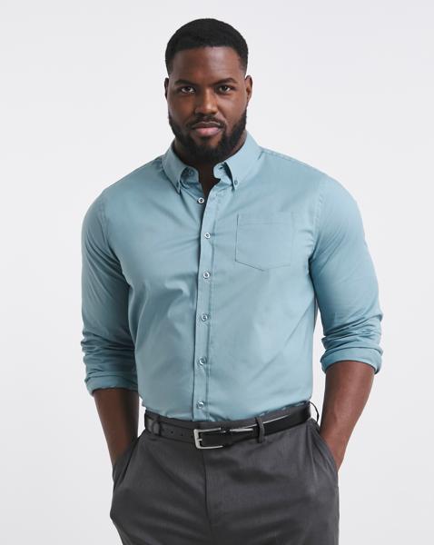 Long Sleeve Button Down Poplin Shirt