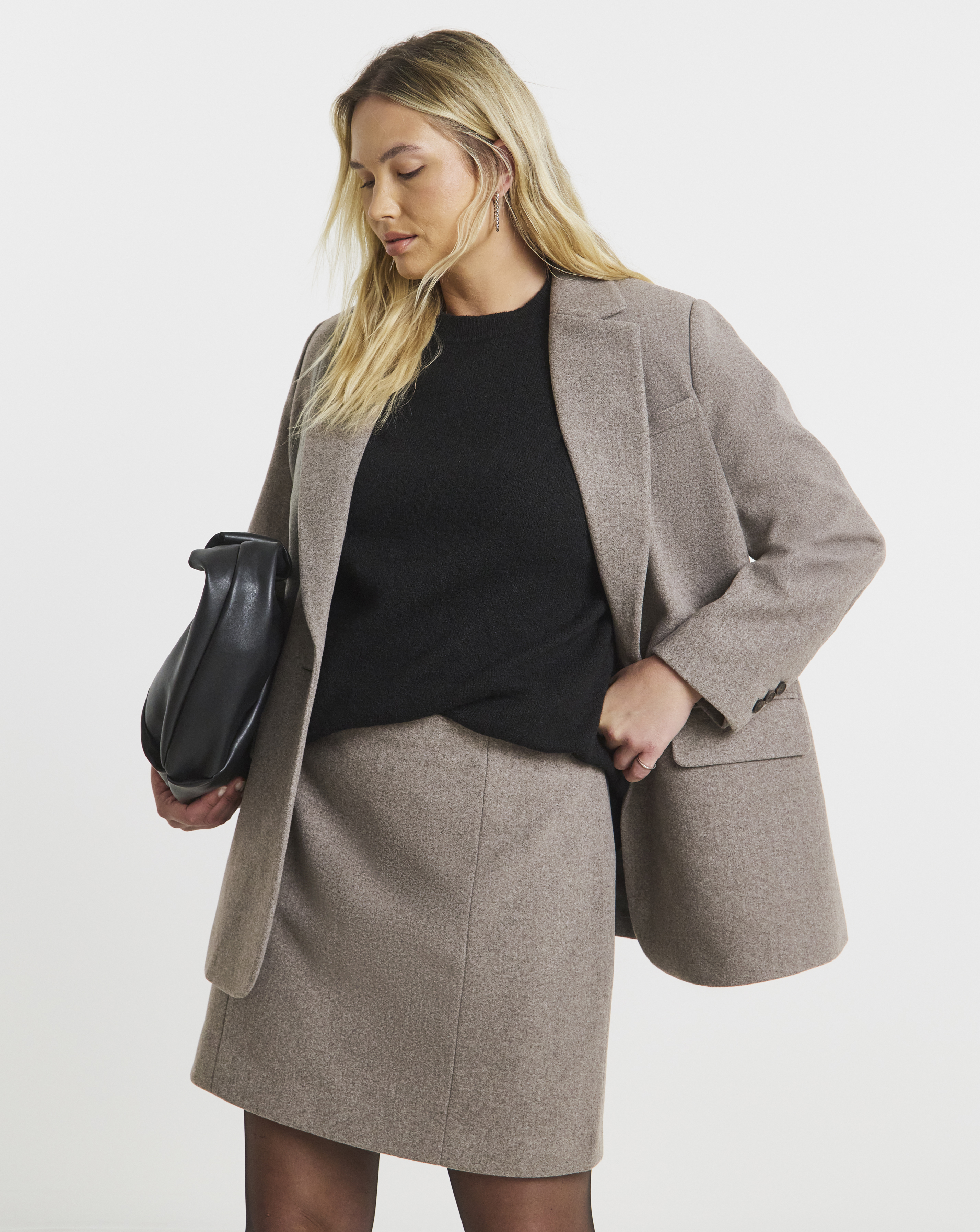Simply Be Wool Look Mini Skirt