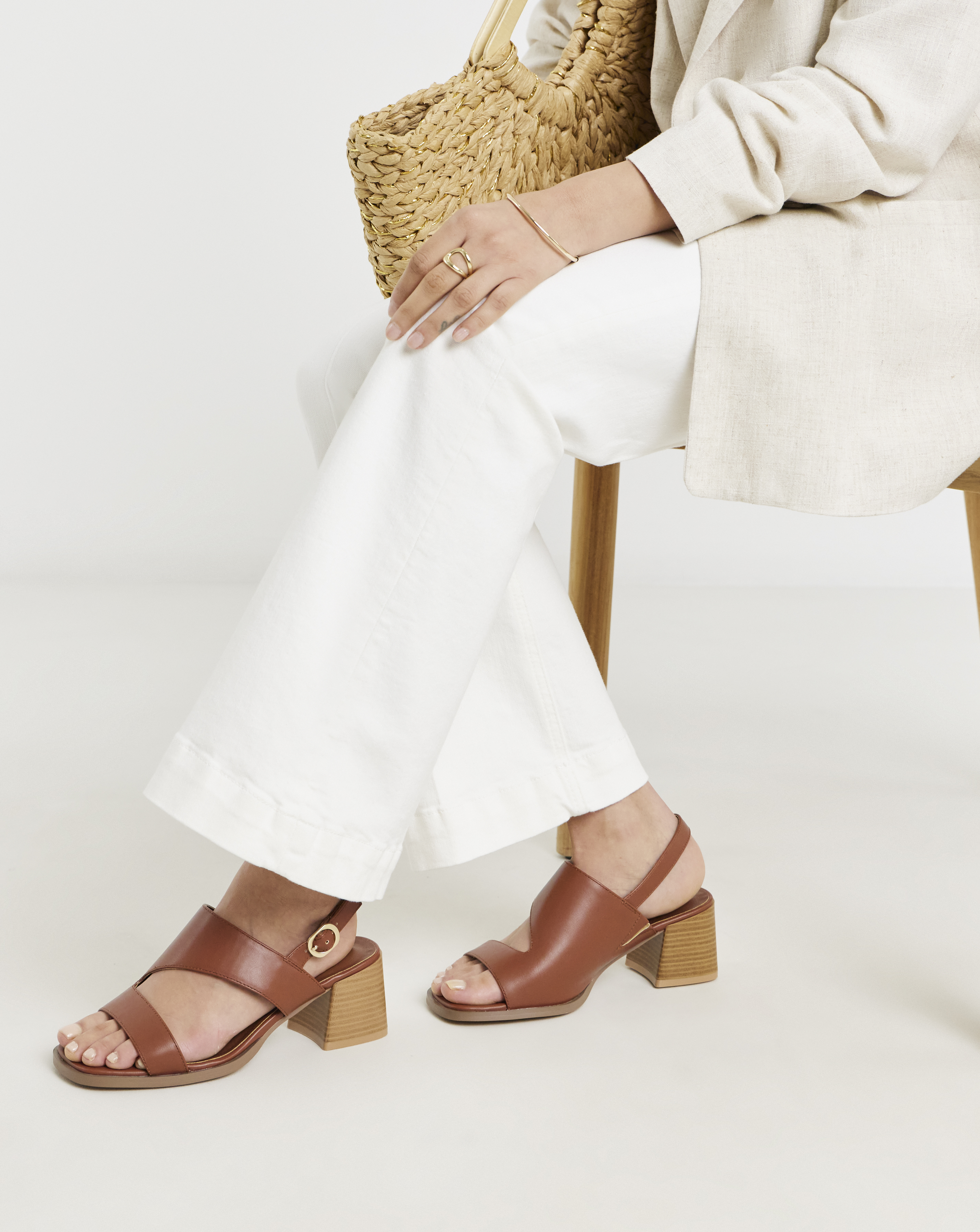 Cut Out Heeled Sandals Wide Fit