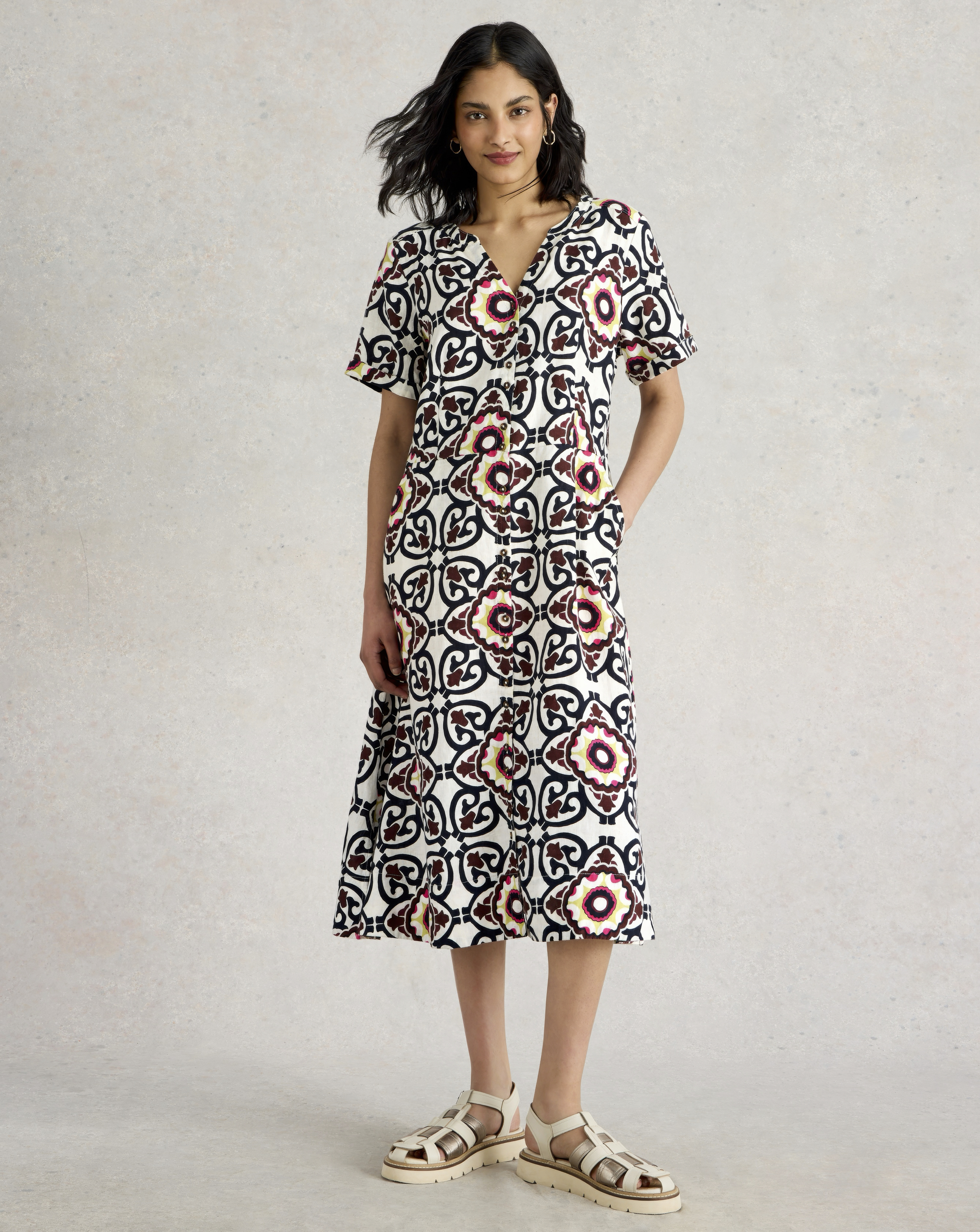 White Stuff Iris Linen Dress