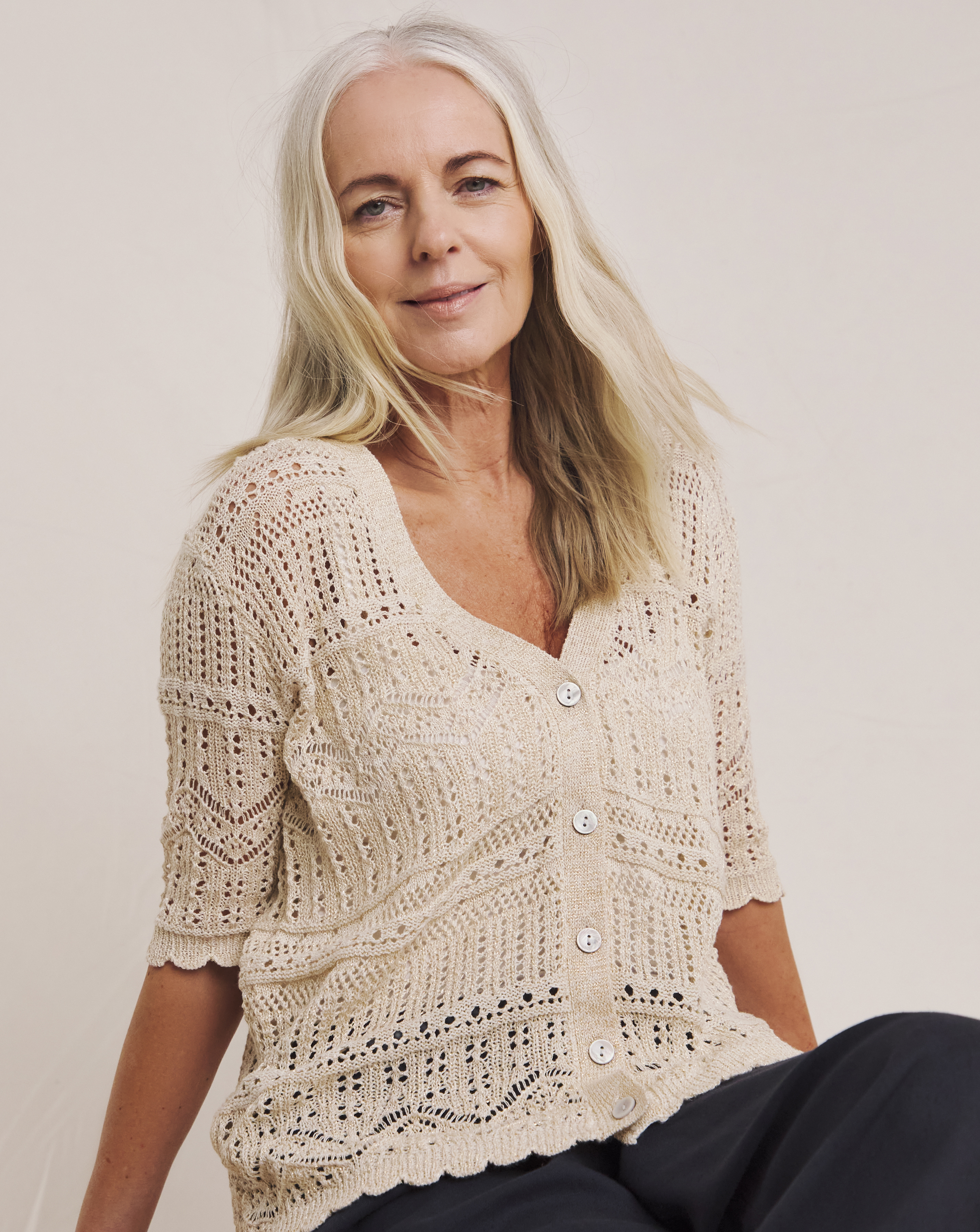 Julipa Pure Cotton Pointelle Cardigan