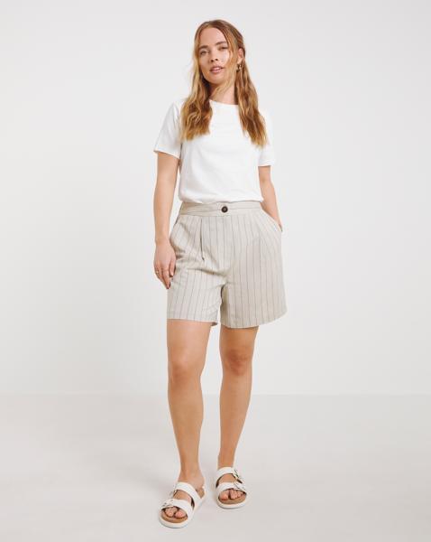 Simply Be Pinstripe Linen Blend Short