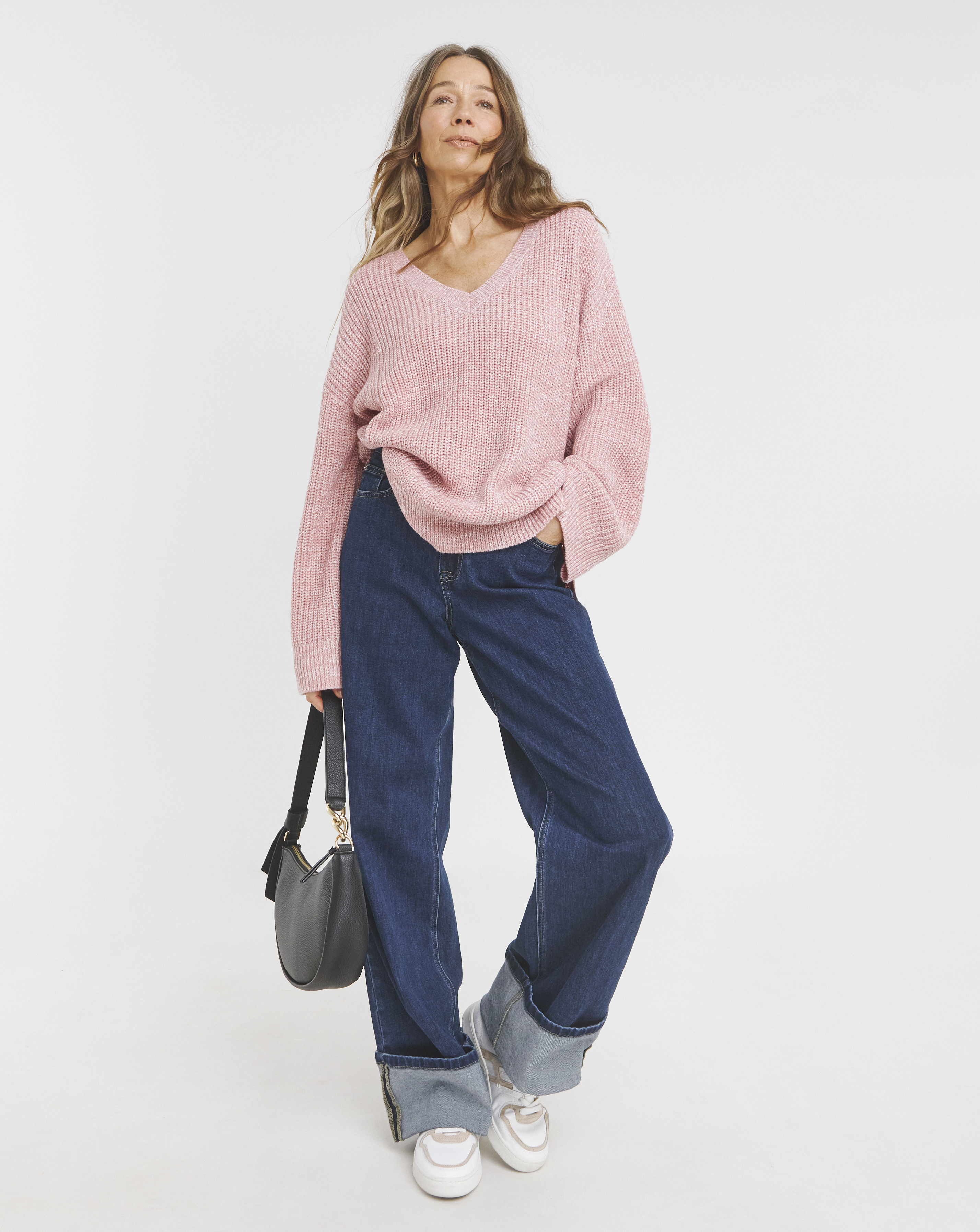 V NECK TWIST YARN TUNIC