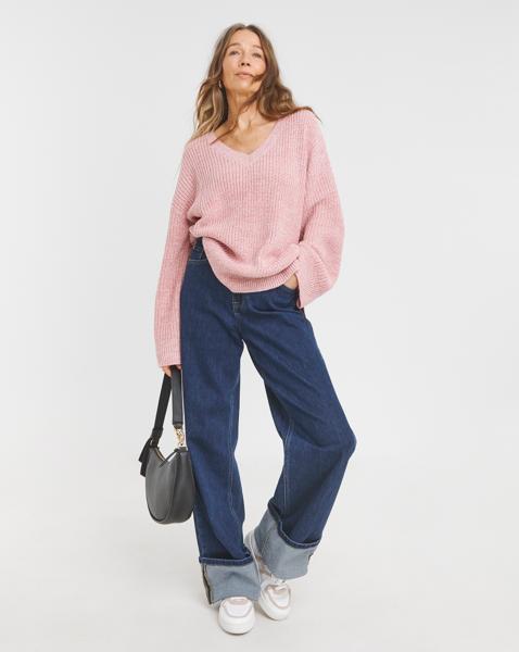 V NECK TWIST YARN TUNIC