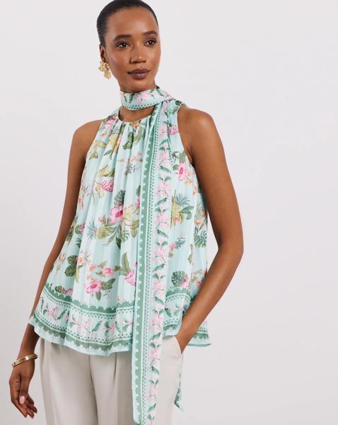 Joanna Hope Halter Neck Drape Blouse