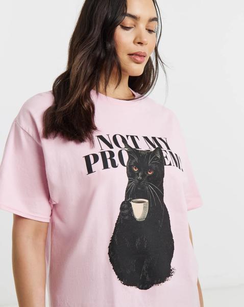 Pink Cat Graphic Tee