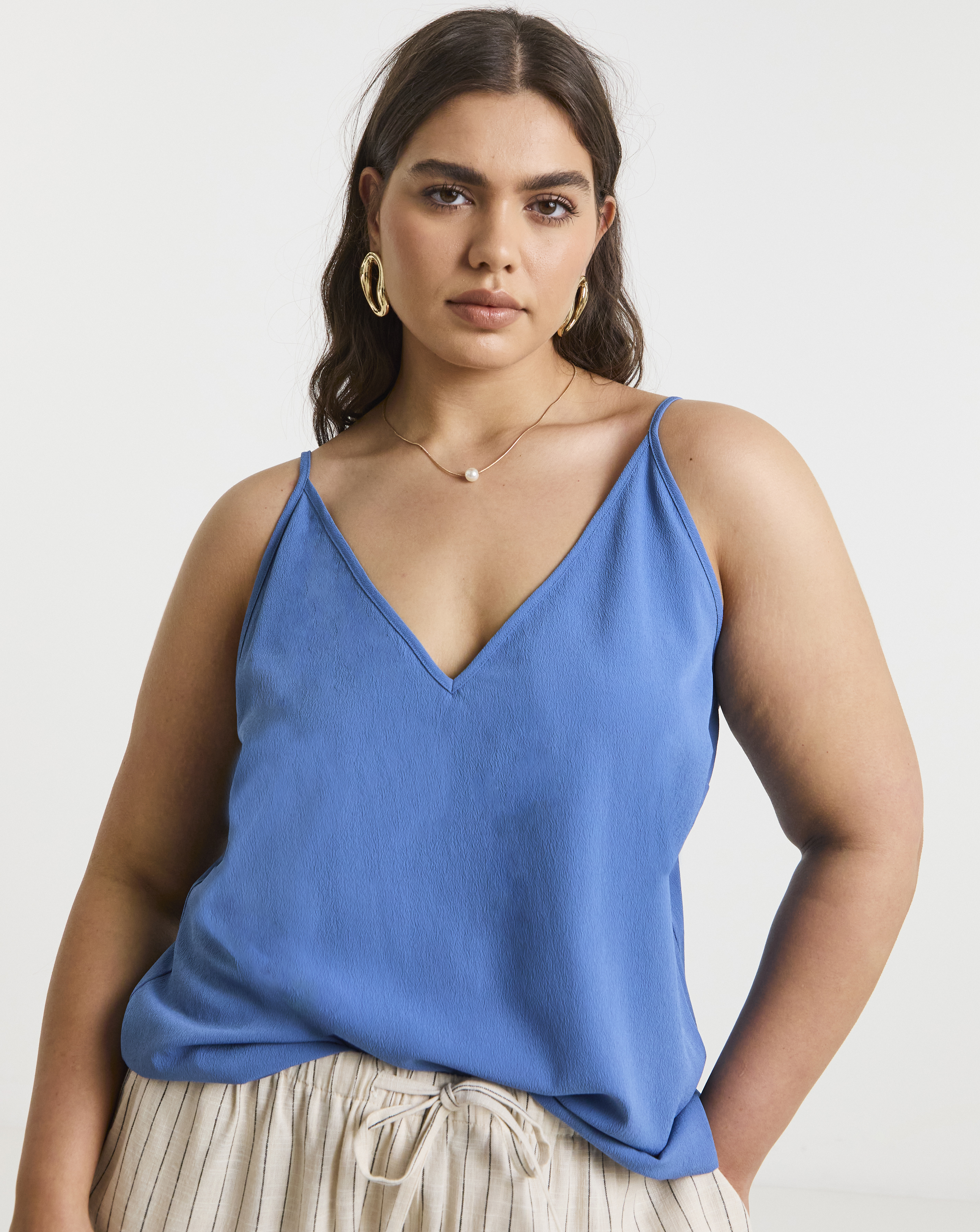 Simply Be Blue V Neck Cami