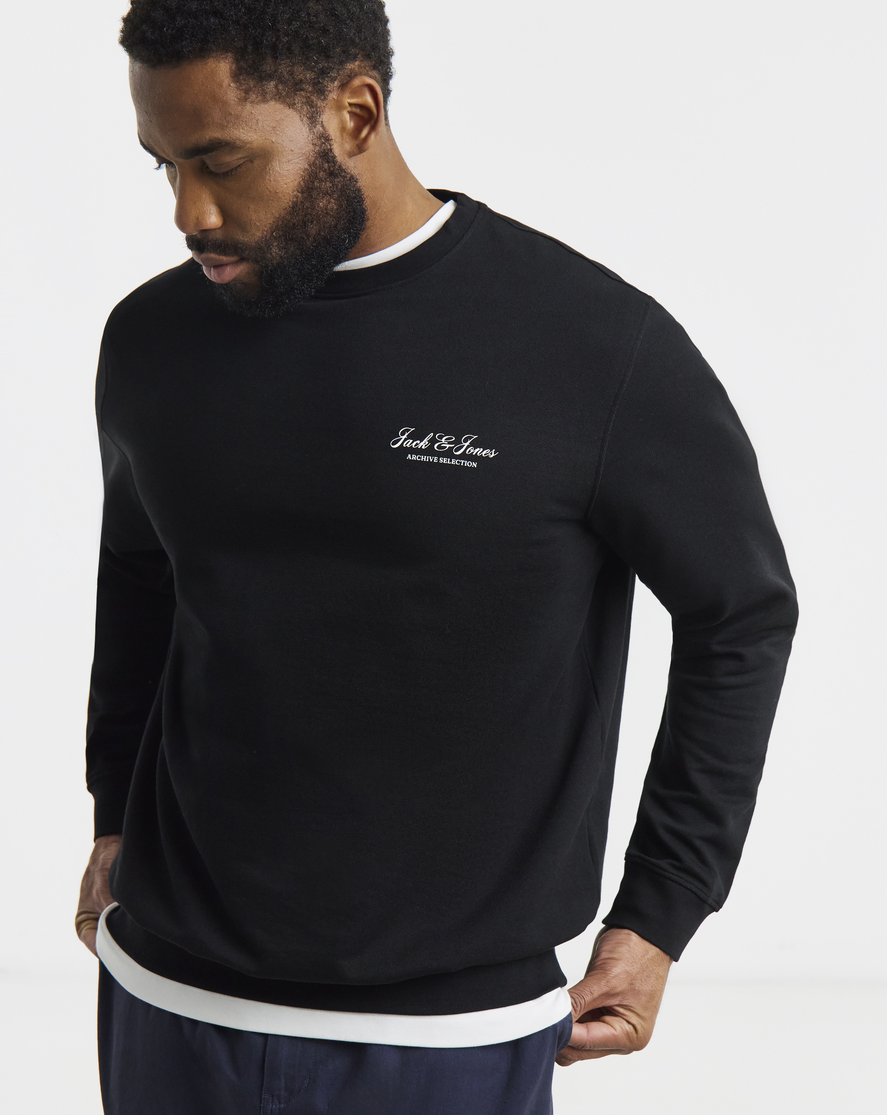 Jack & Jones Black Archive Logo Sweatshirt - 2XL(53)