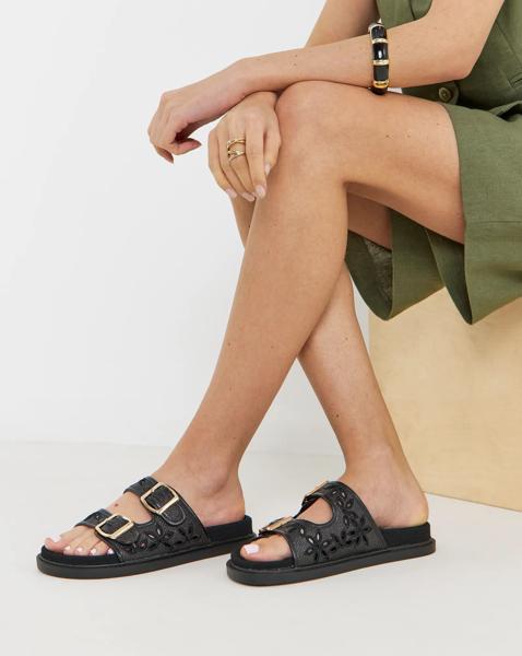 Laser Cut Out Sandals Wide
