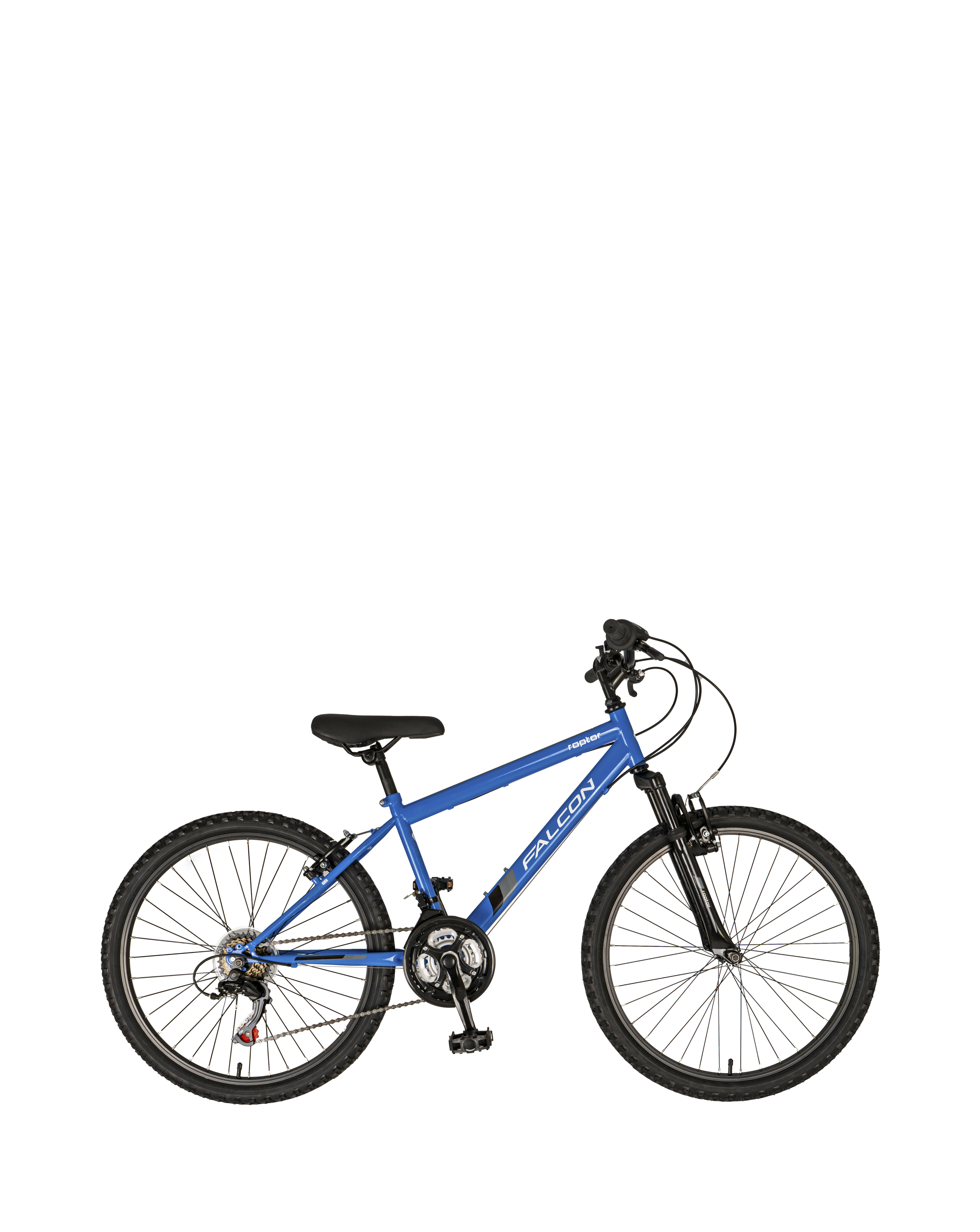 Falcon Raptor Junior Mountain Bike - 24 Inch Wheels - Steel Frame - 6 Speed Shimano Gears - V-Brakes - MTB Tyres