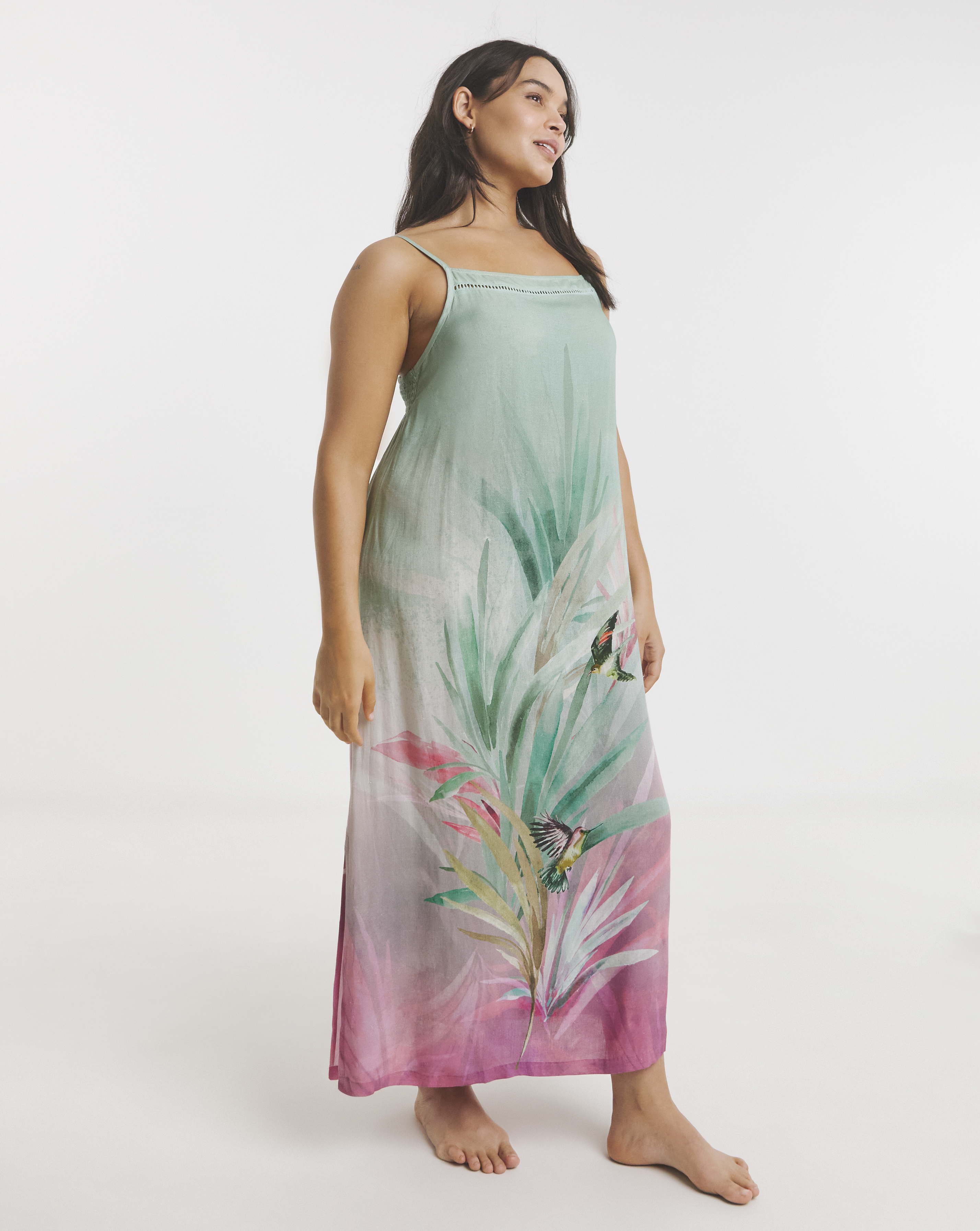 Viscose Linen Blend Slip Nightie