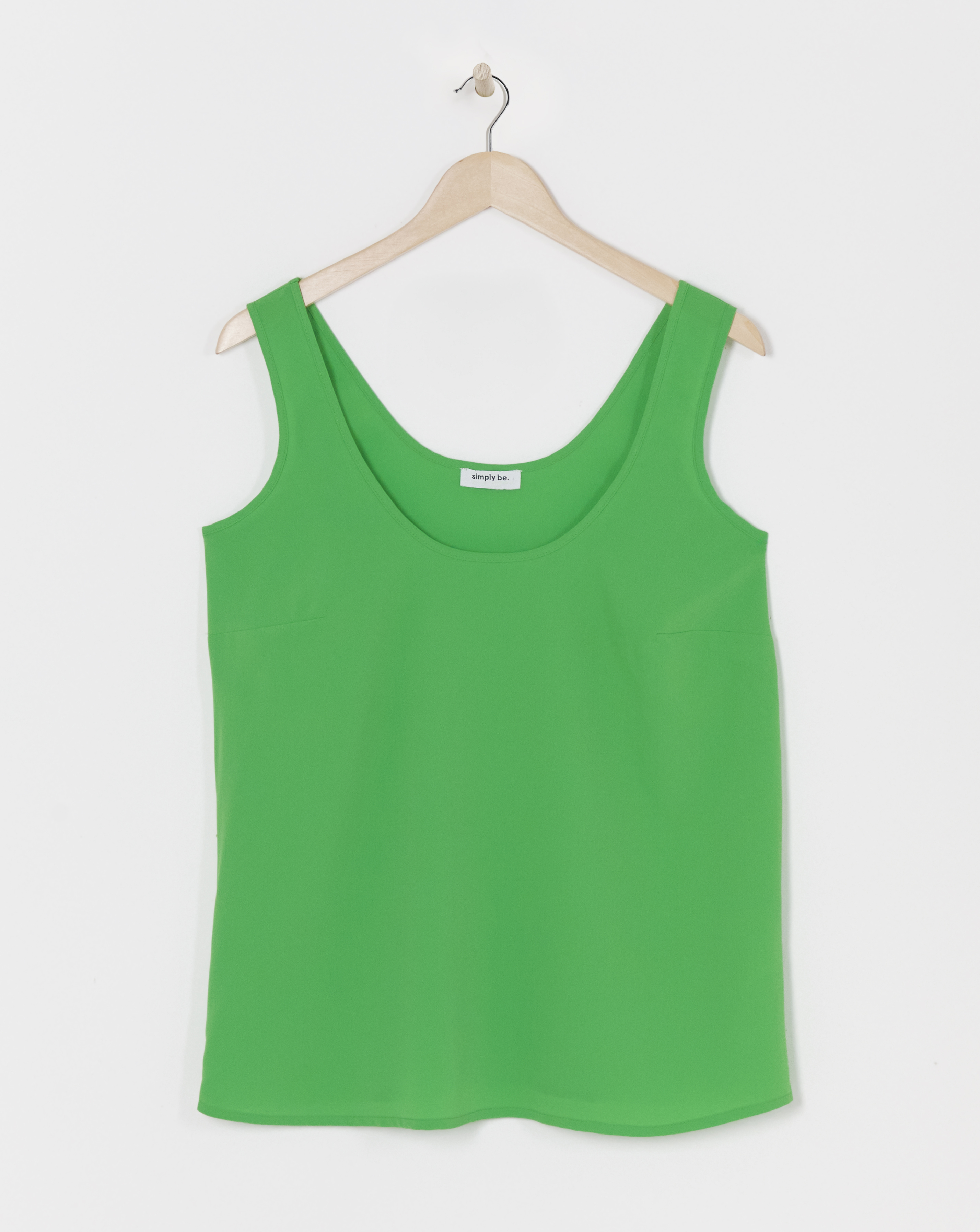 Lightweight Scoop Neck Vest Top - Green - Womens - Size 10 - Simply Be