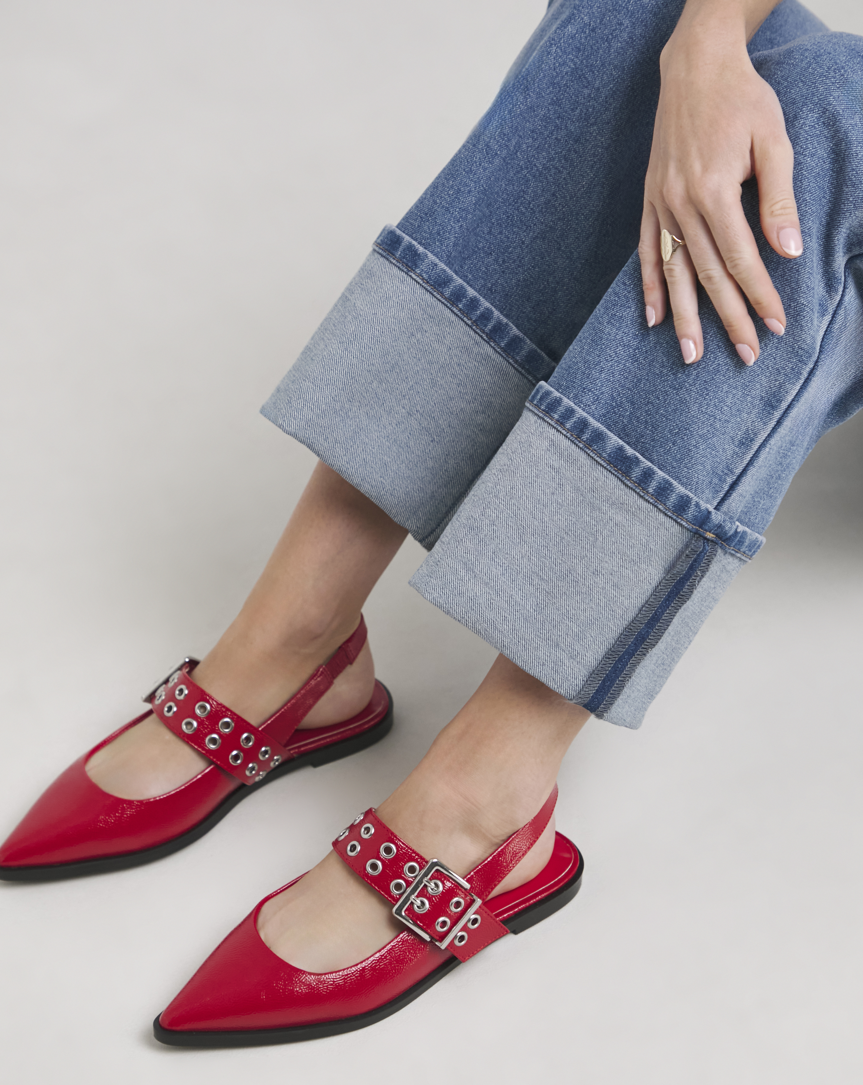 Hardware Mary Jane Slingback Shoe ExWide