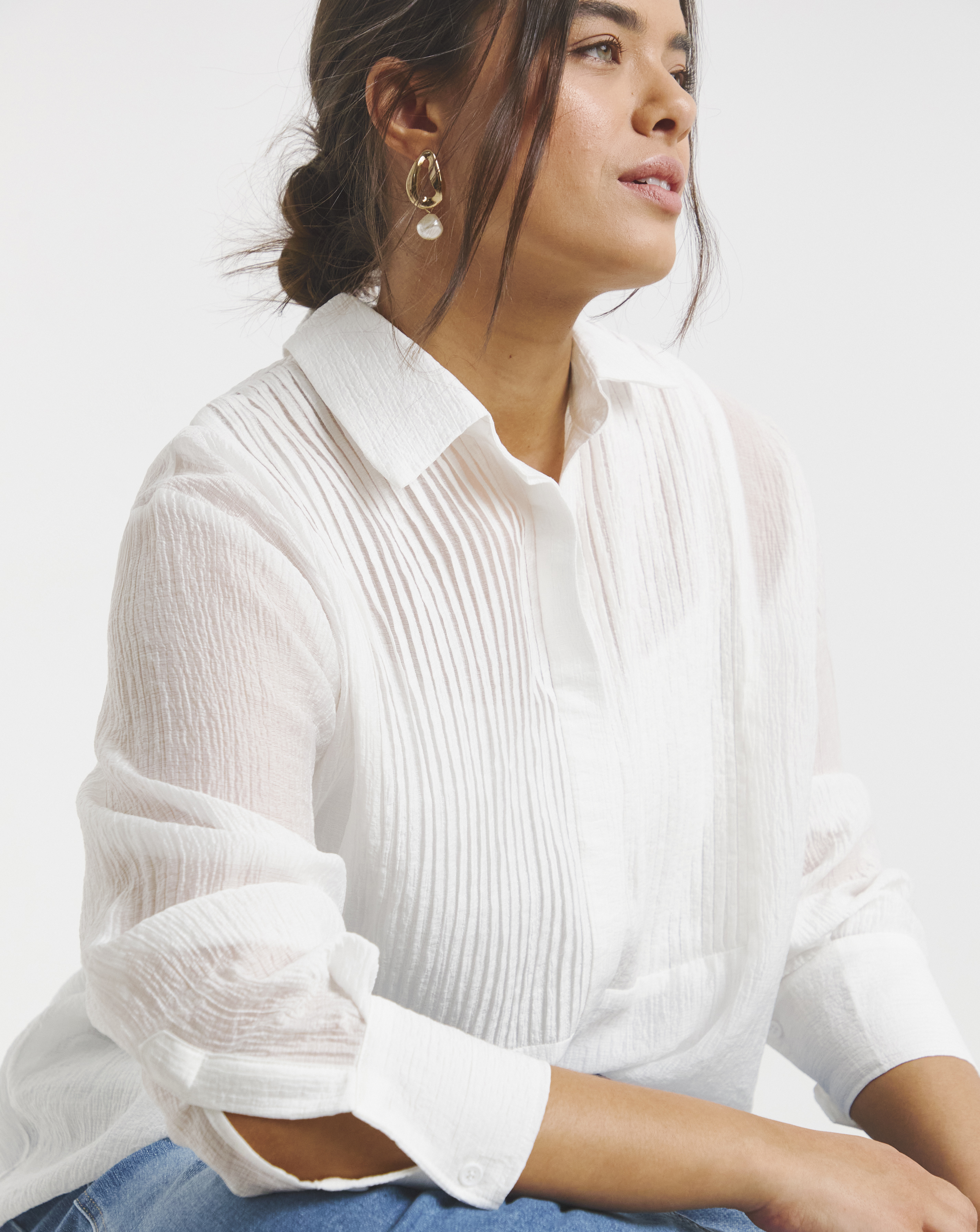 White Pintuck Tuxedo Shirt