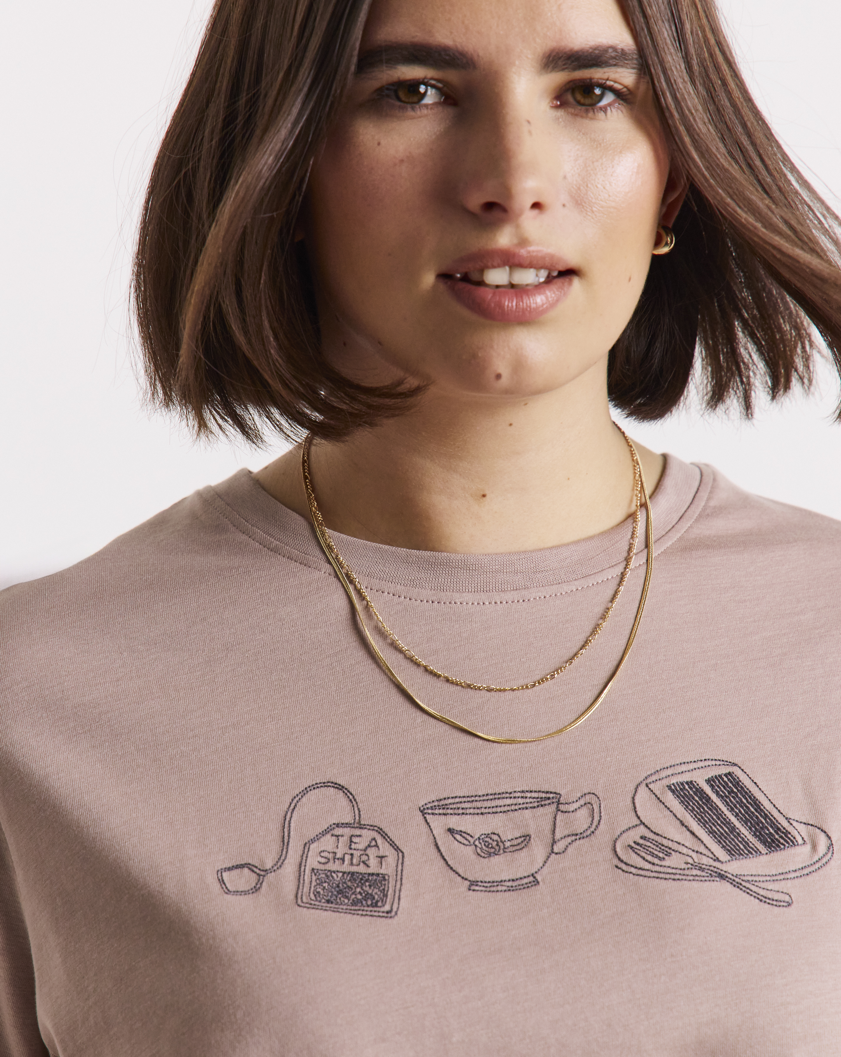 Embroidered Tea T-Shirt