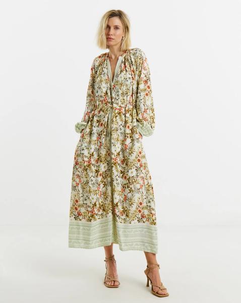 Border Print Spun Dress