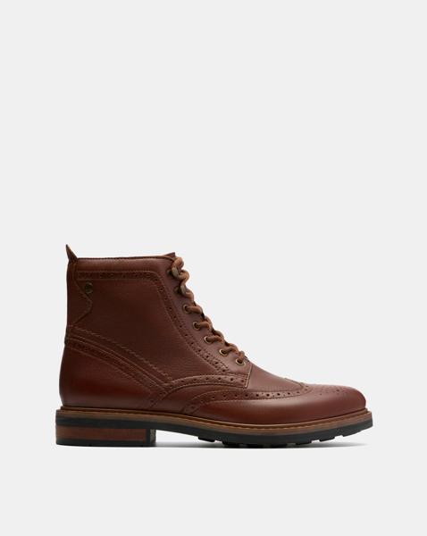 Clarks Newford Lacebt Mid Boots - Tan