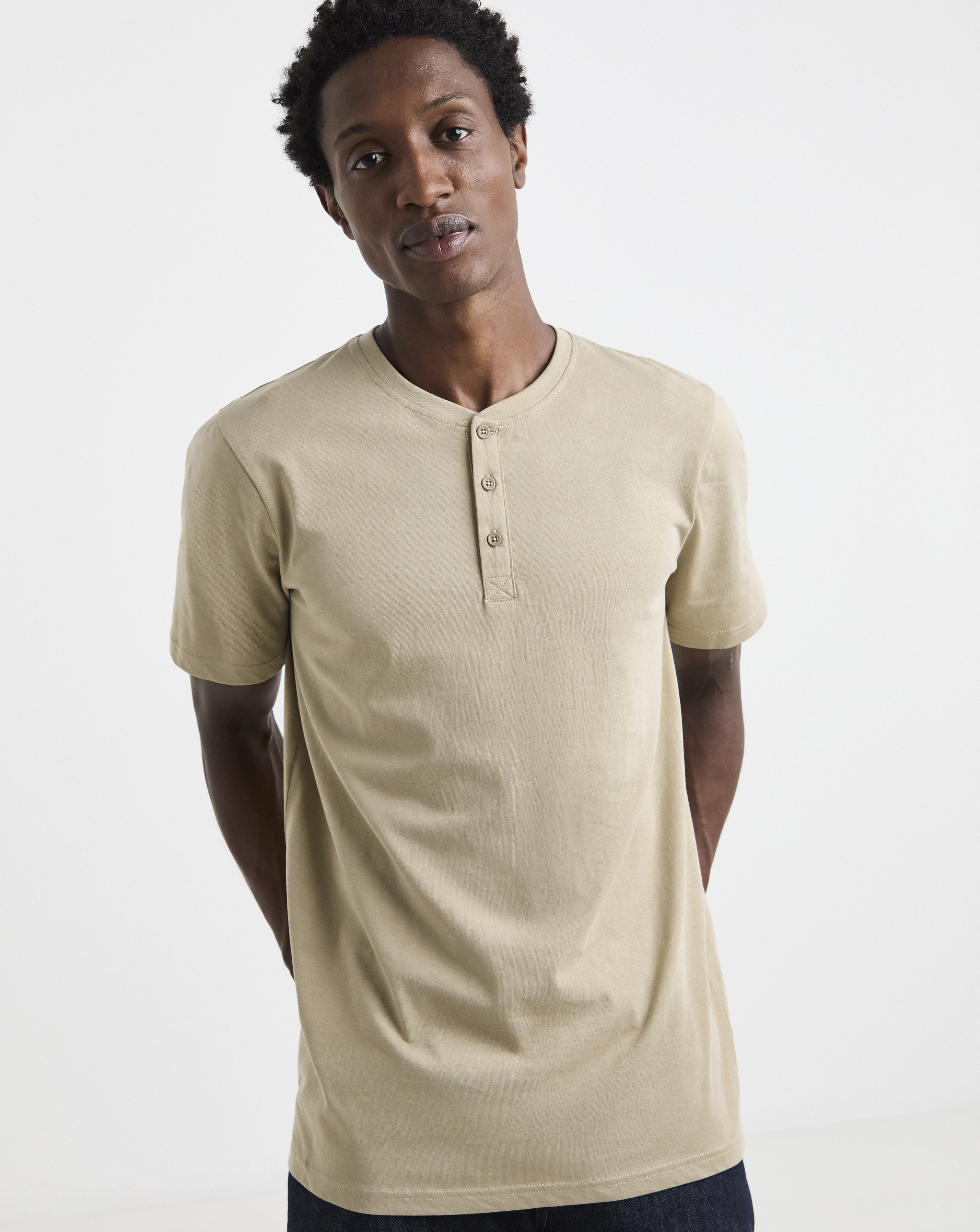 Grandad T-Shirt Long- Stone