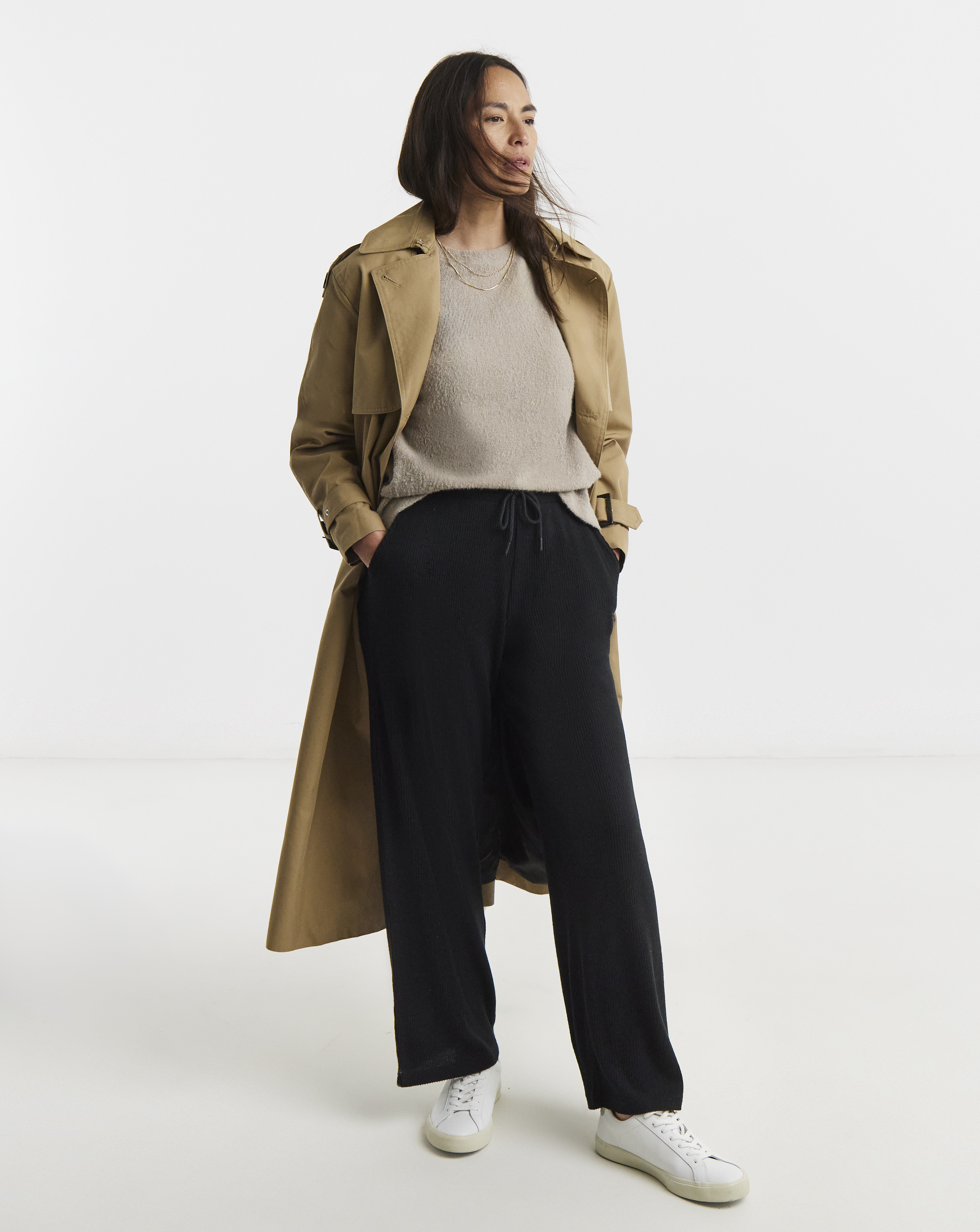 Soft Touch Ribbed Wide Leg Jogger