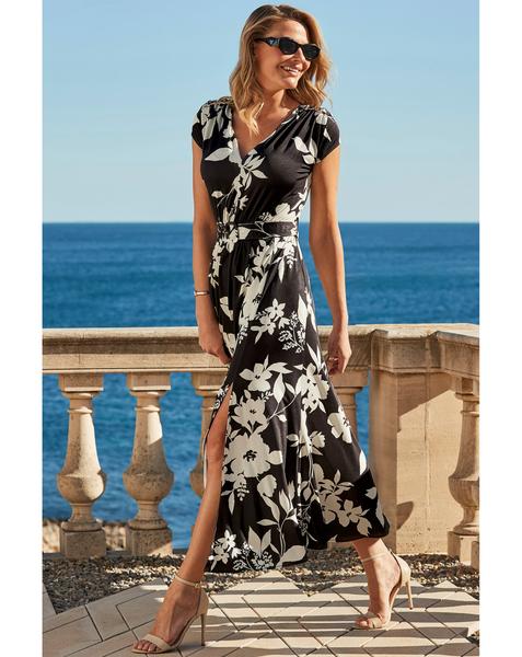 Sosandar Plisse Twist Front Dress