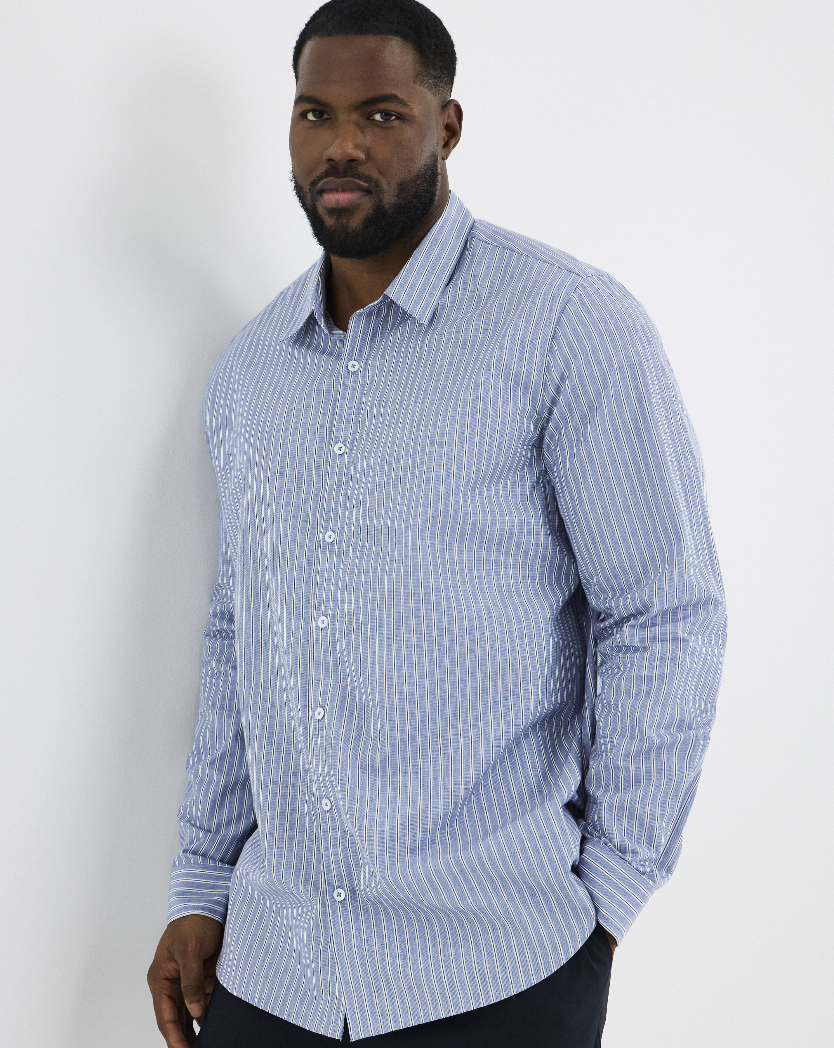 Long Sleeve Poplin Stripe Shirt