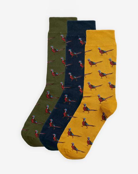 Barbour Pheasant Socks Gift Box - Forest
