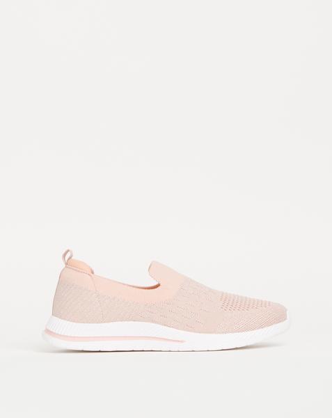 Cushion Walk Glitter Pink Slip On Trainers- Extra Wide Fit (EEE)