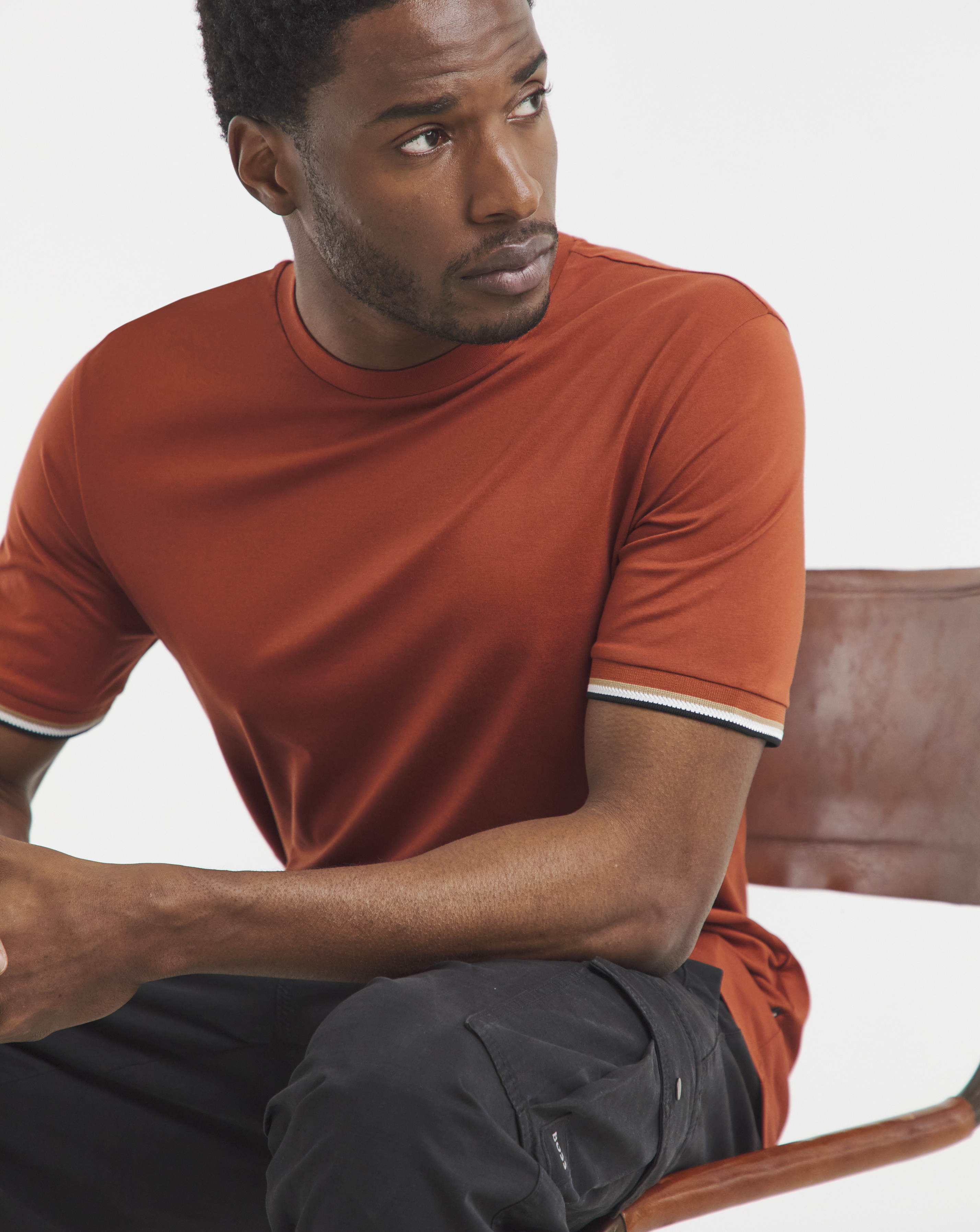 BOSS Short Sleeve Tipped Cuff T-Shirt