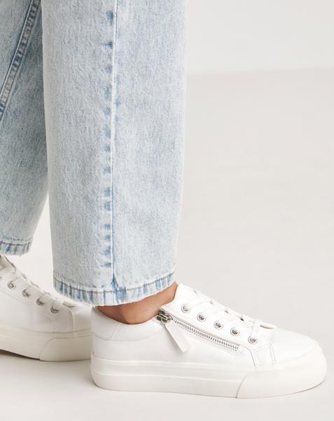 Lace Up Zip Detail Chunky Trainer Wide