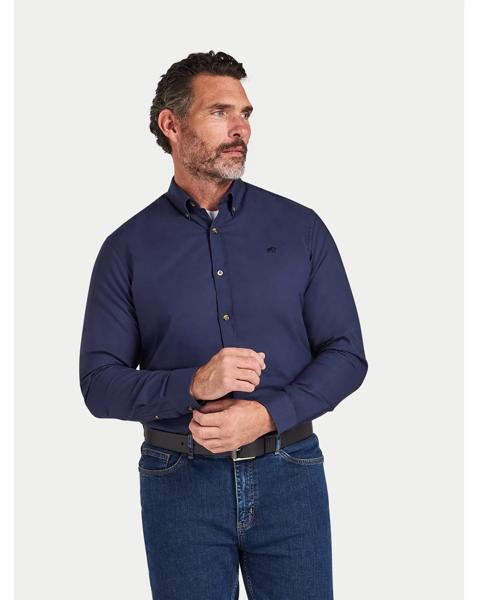 Raging Bull Long Sleeve Classic Oxford Shirt Navy