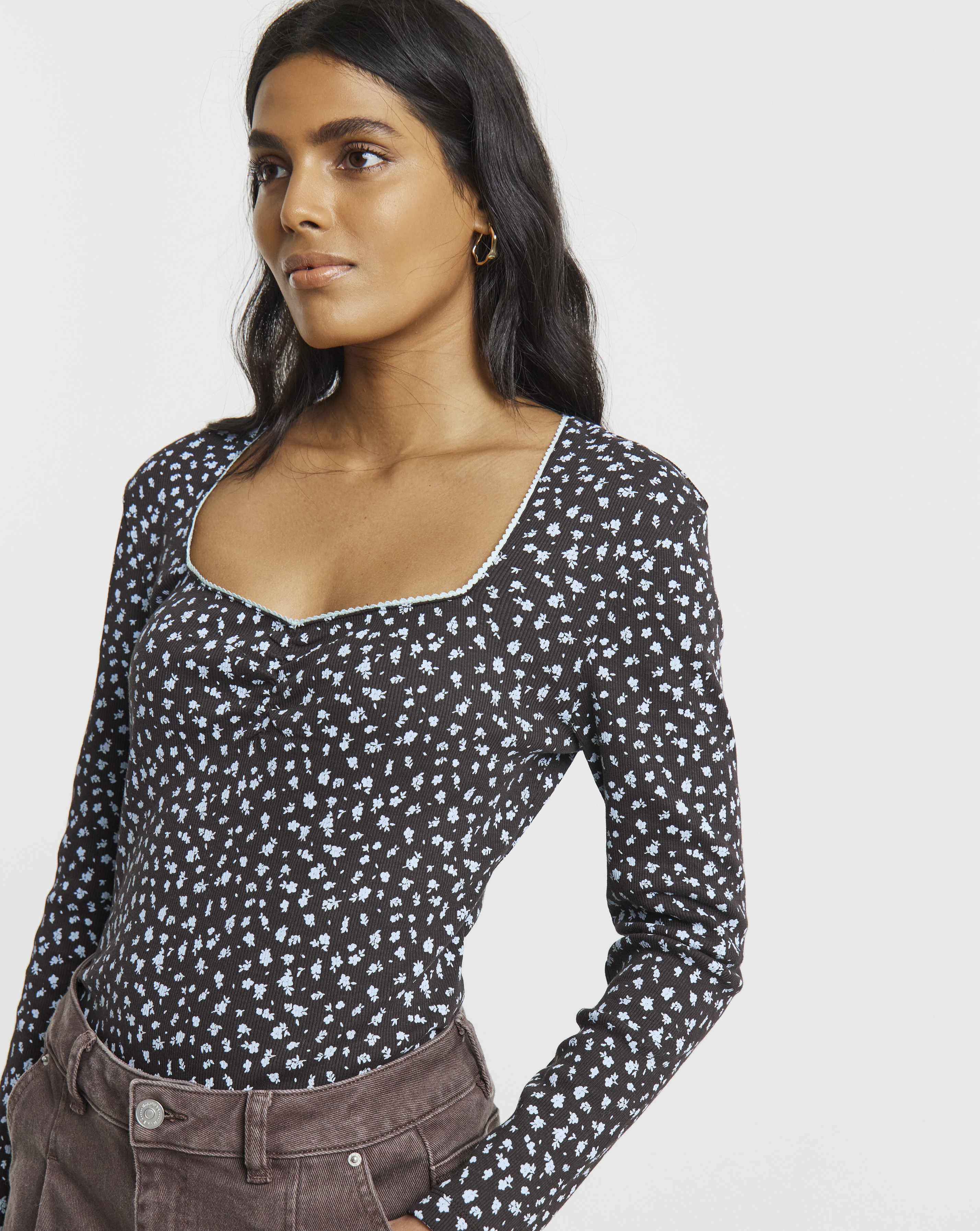Simply Be Square Neck Ribbed Top