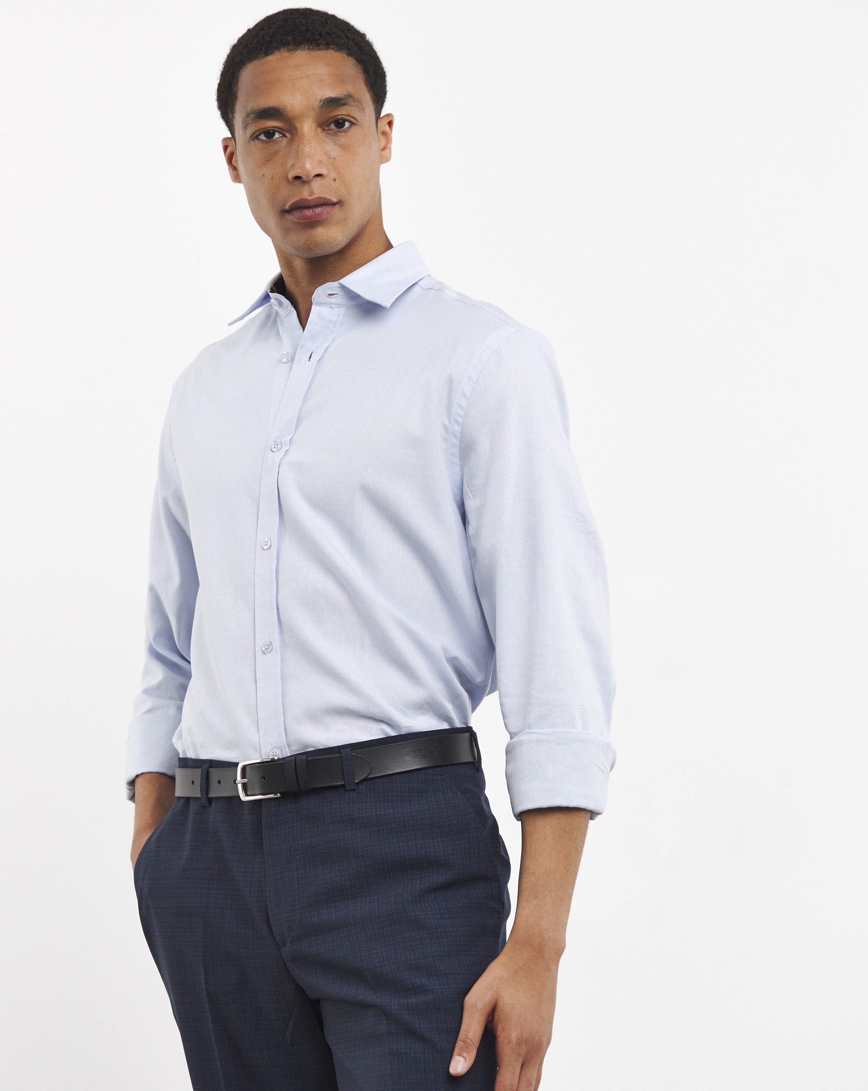 William Hunt Blue Dobby Shirt