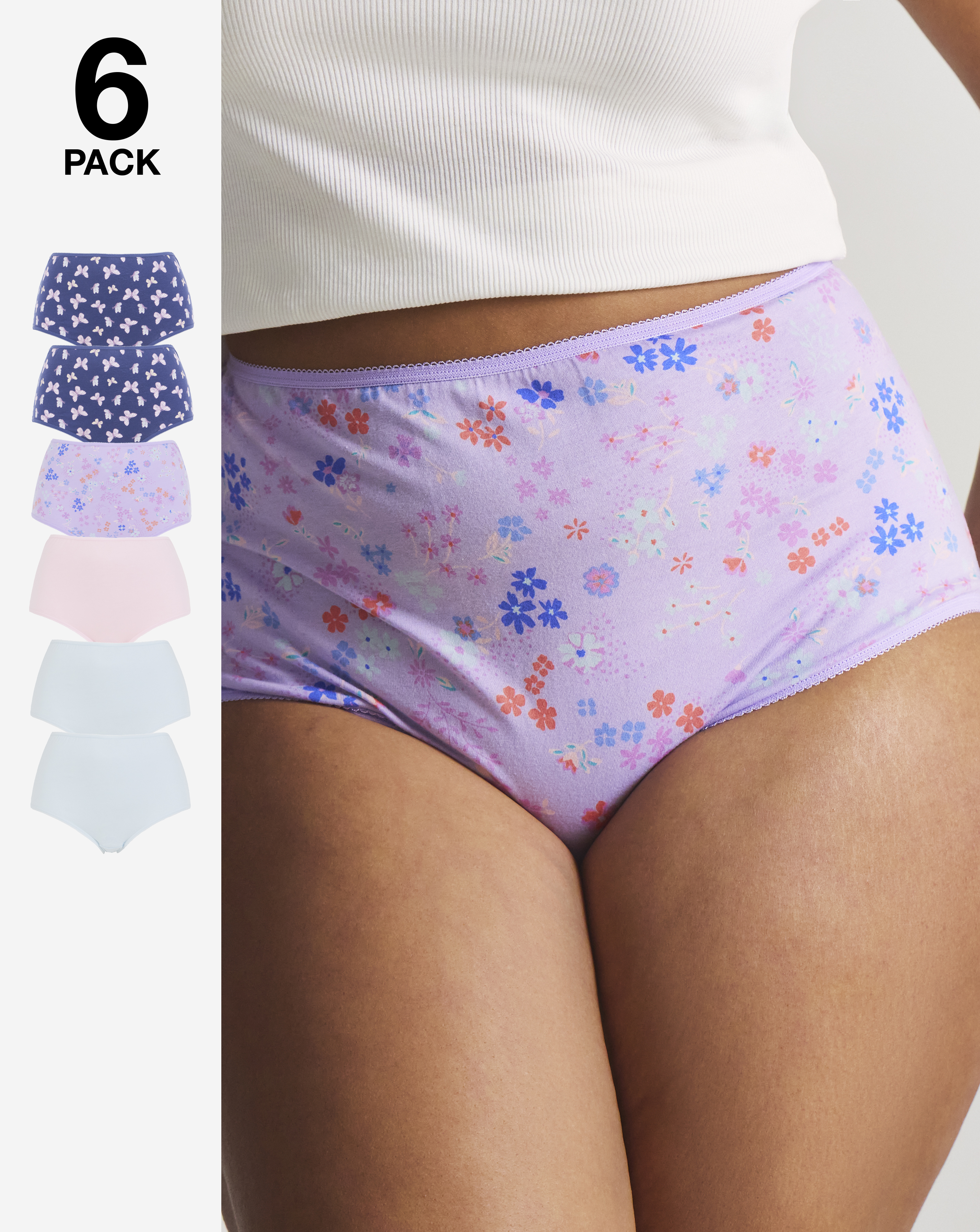 6 Pack Full Brief Knickers