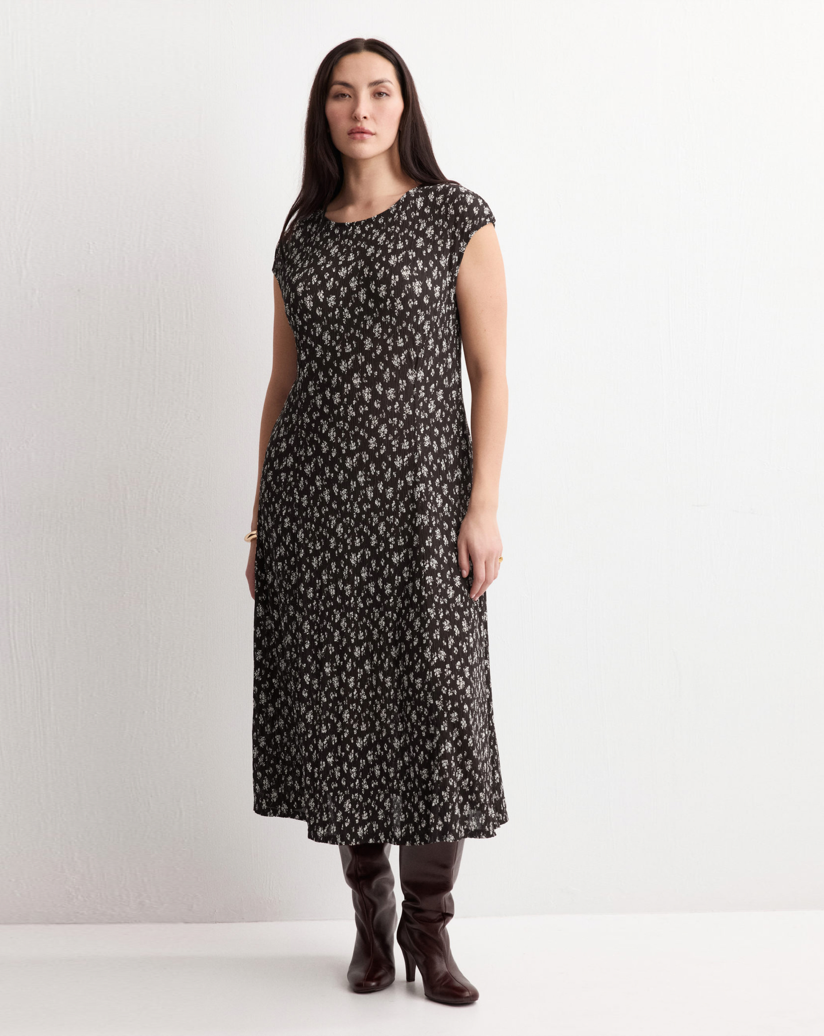 Mango Floral-Print Midi Dress Pome
