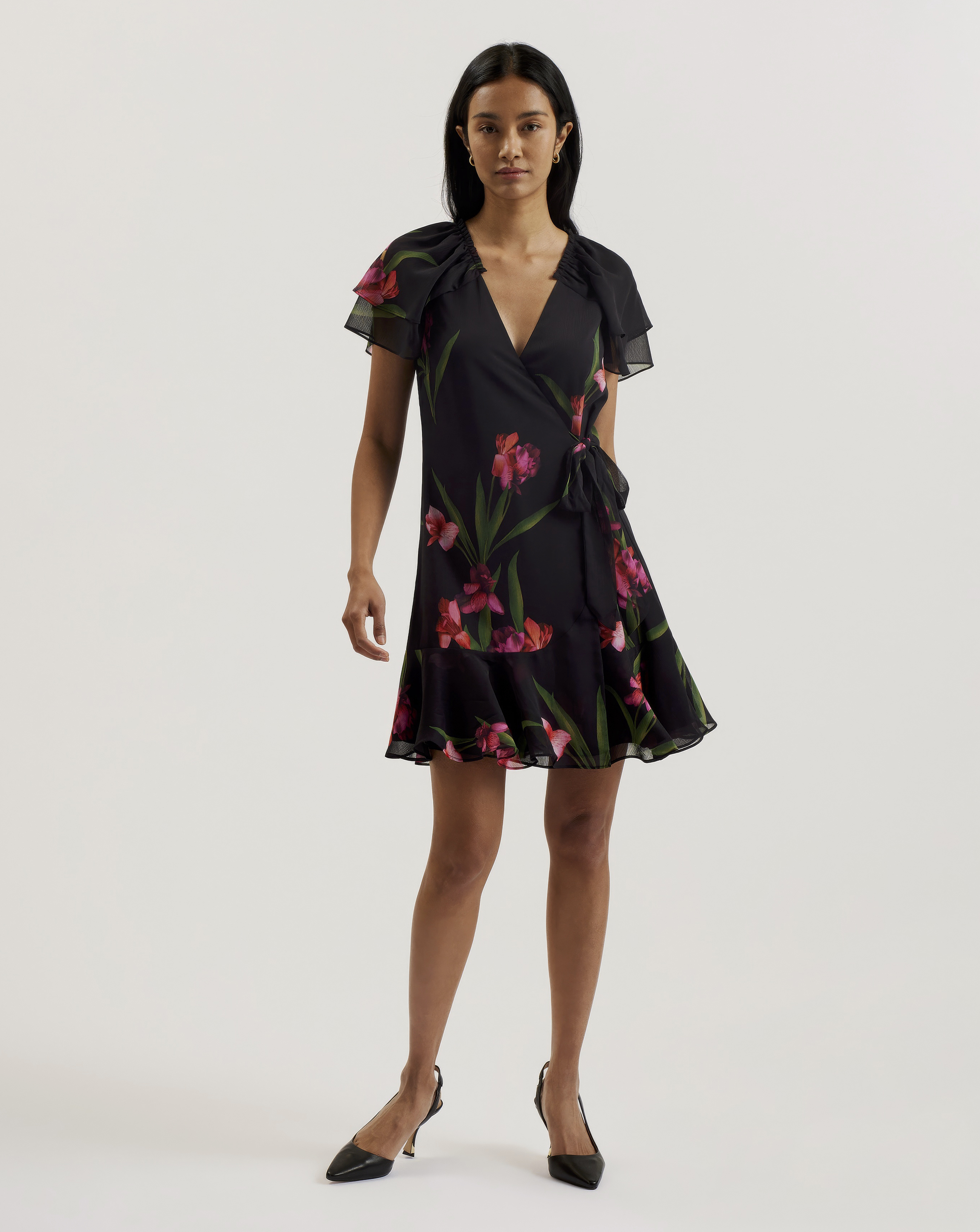 Ted Baker Fasnia Wrap Mini Dress - Black