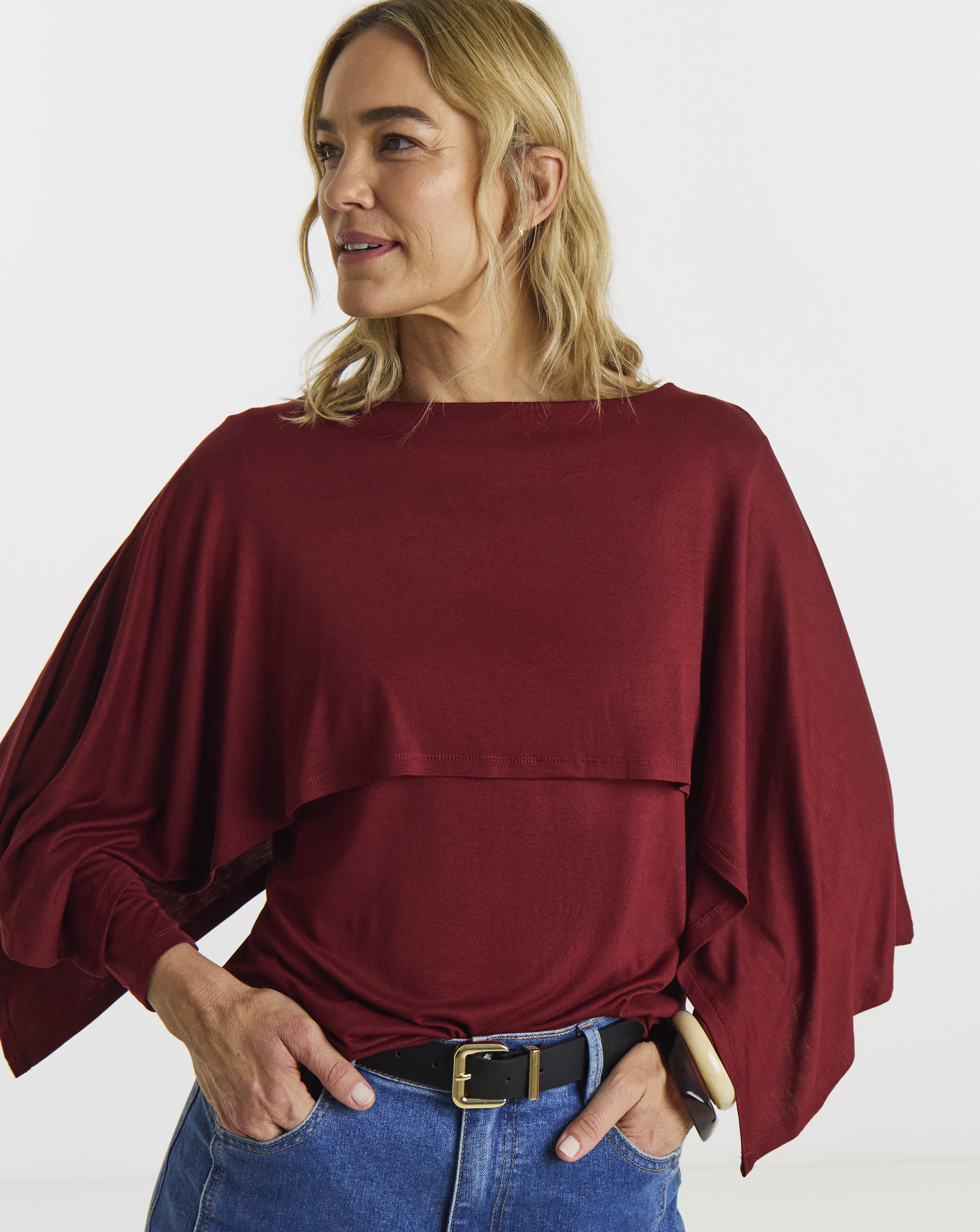 Long Sleeve Cape Top