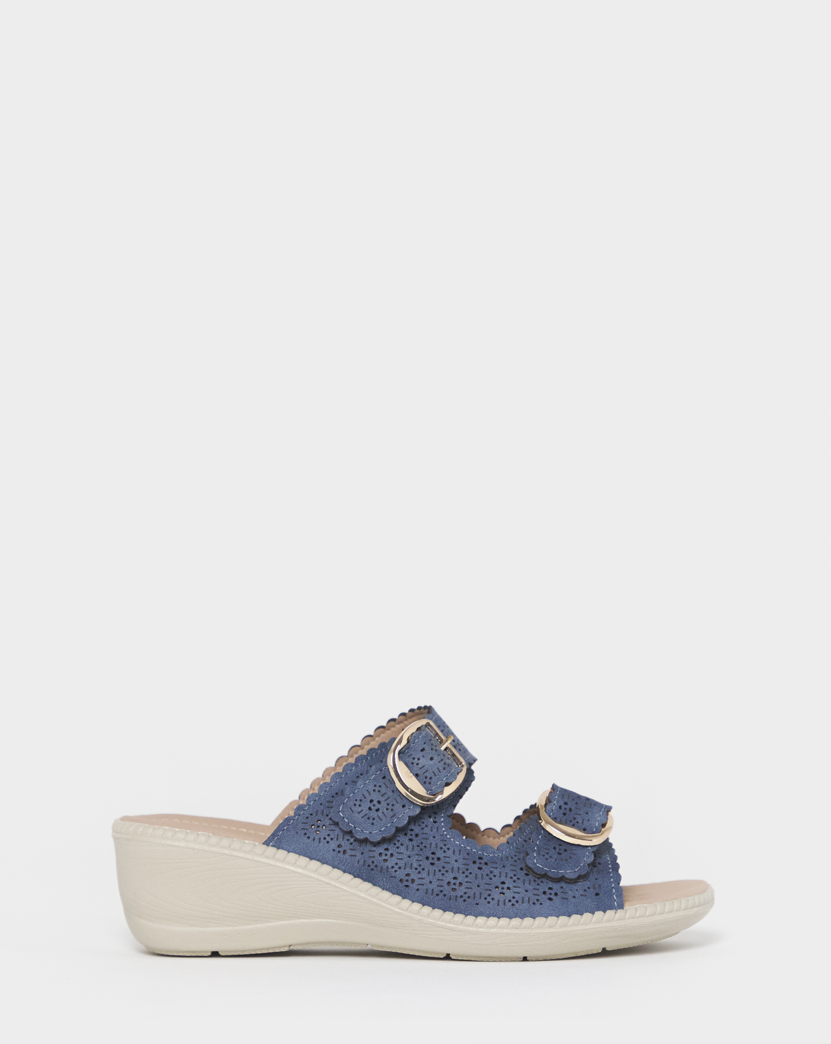 Cushion Walk Buckle Mule Sandals E Fit