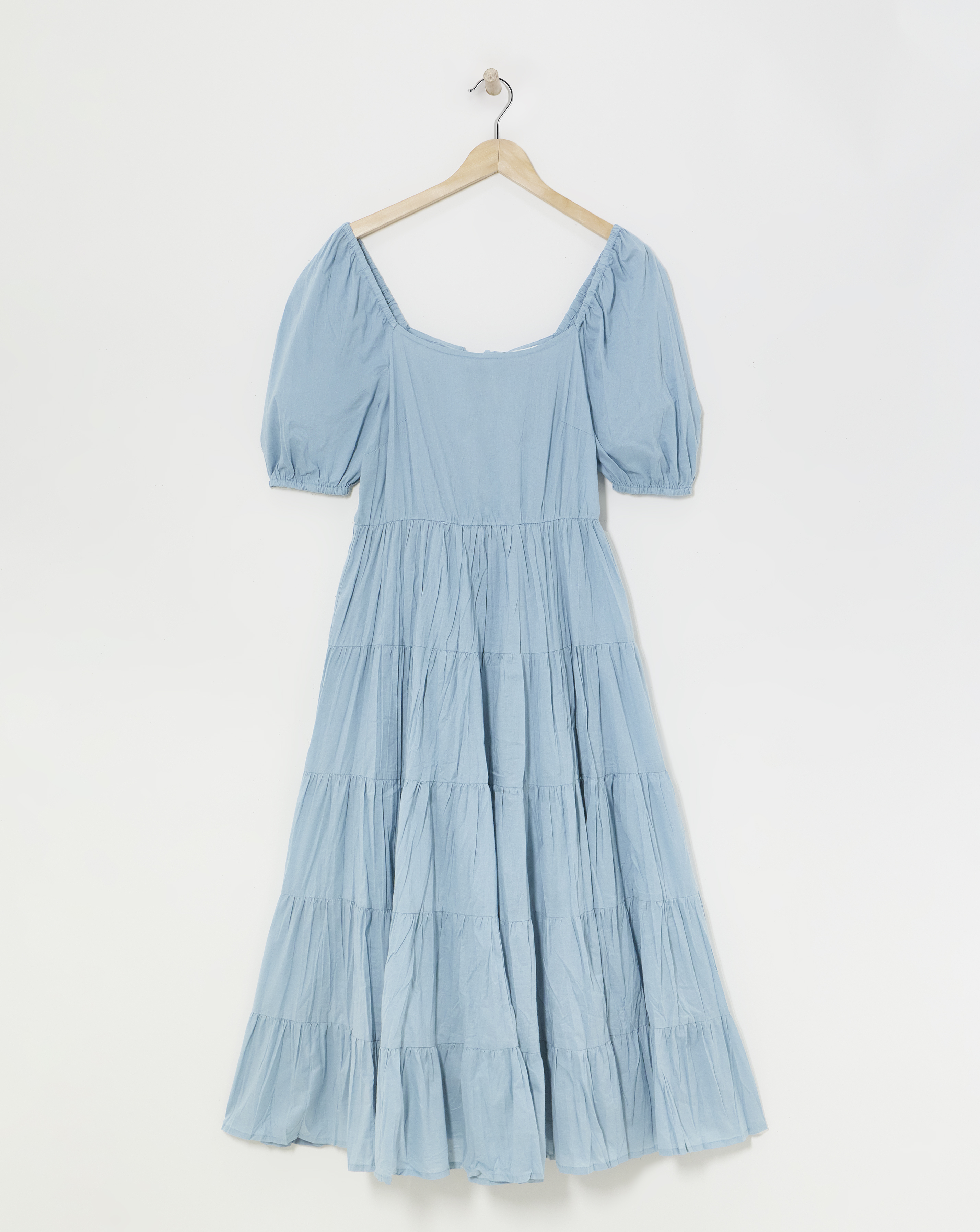 Cotton Volume Maxi Smock Dress
