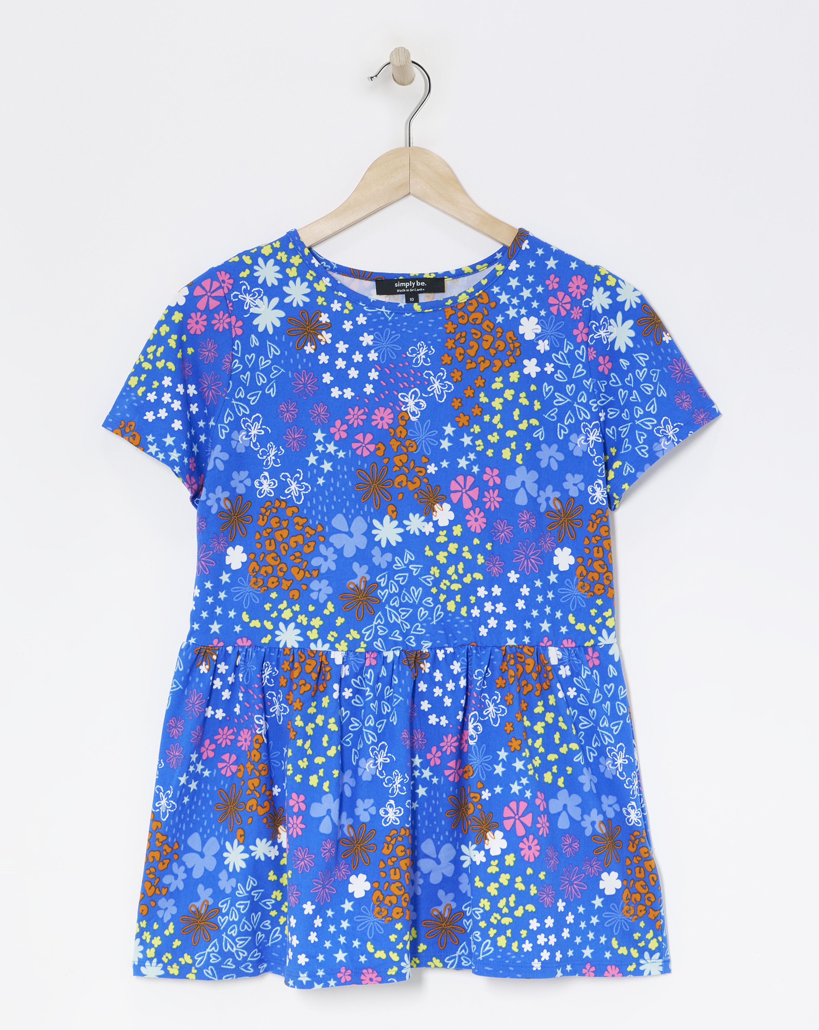 Blue Ditsy Supersoft Smock Top