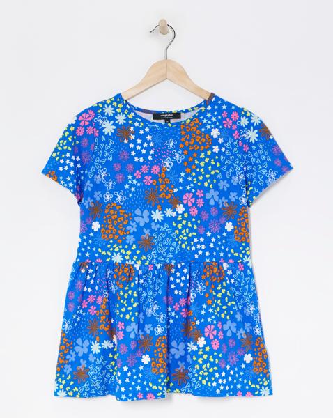 Blue Ditsy Supersoft Smock Top