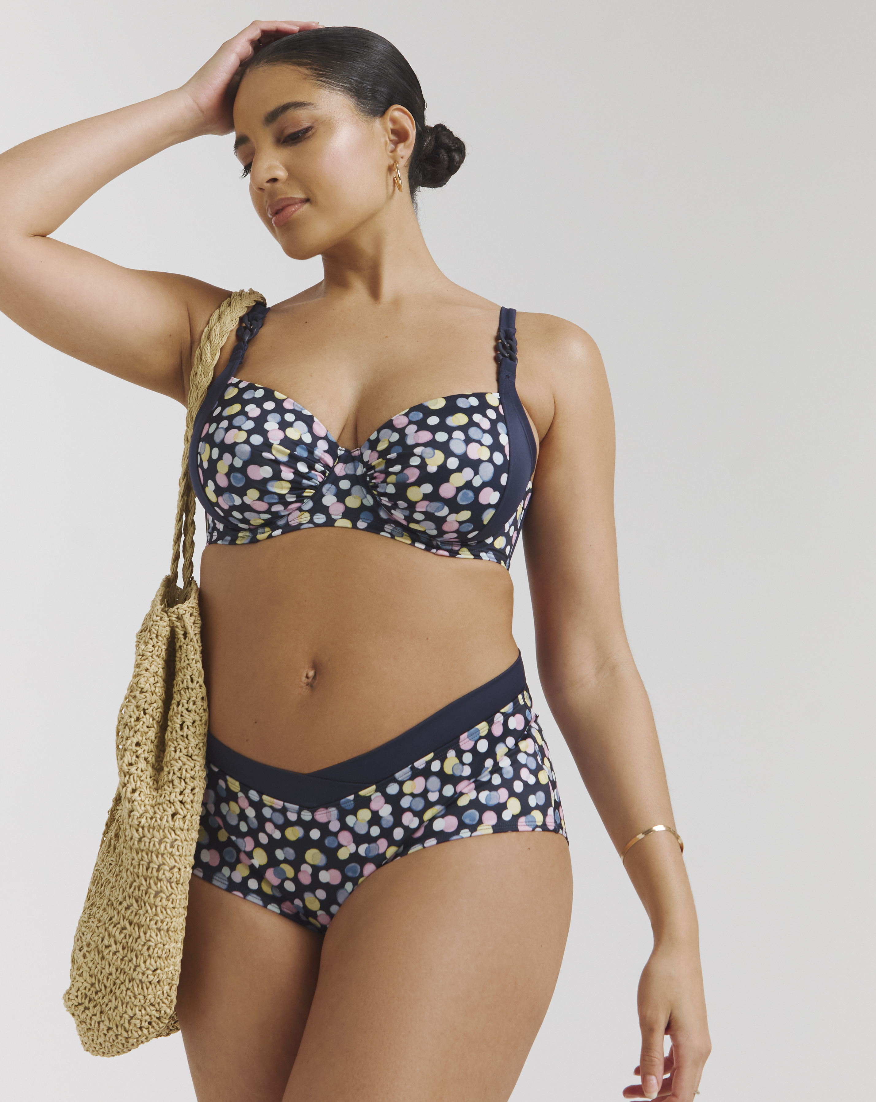 Dorina Women's Blue Print Curves Mesola Wired Bikini Top 34D