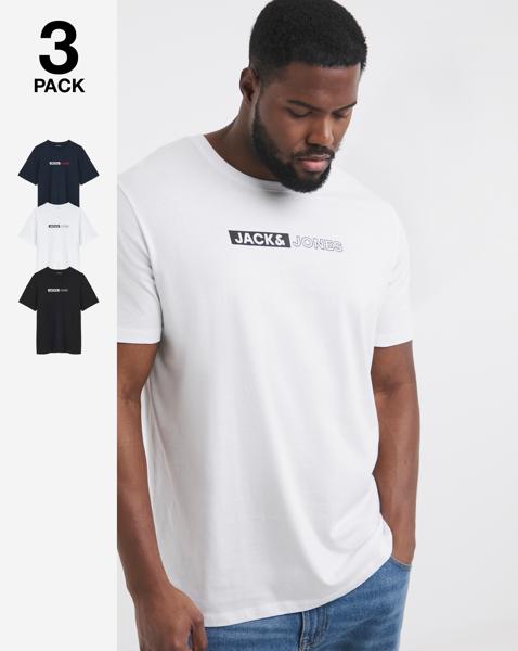Jack & Jones Corp Logo T-Shirt 3 Pack