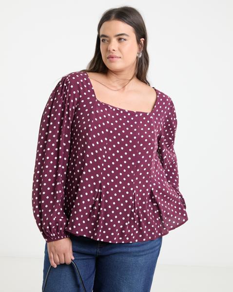 Button Down Tea Blouse