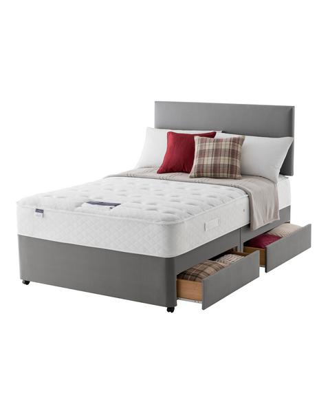Silentnight Miracoil 4 Drawer Divan - Grey