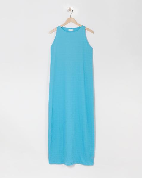 Simply Be Blue Textured Jersey Racer Maxi Dress