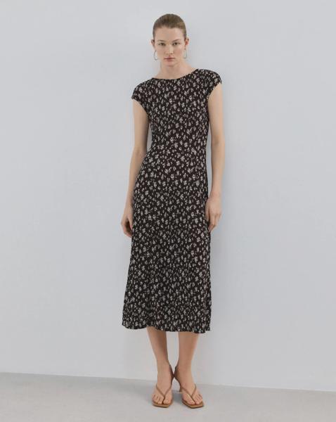 Mango Floral-Print Midi Dress Pome
